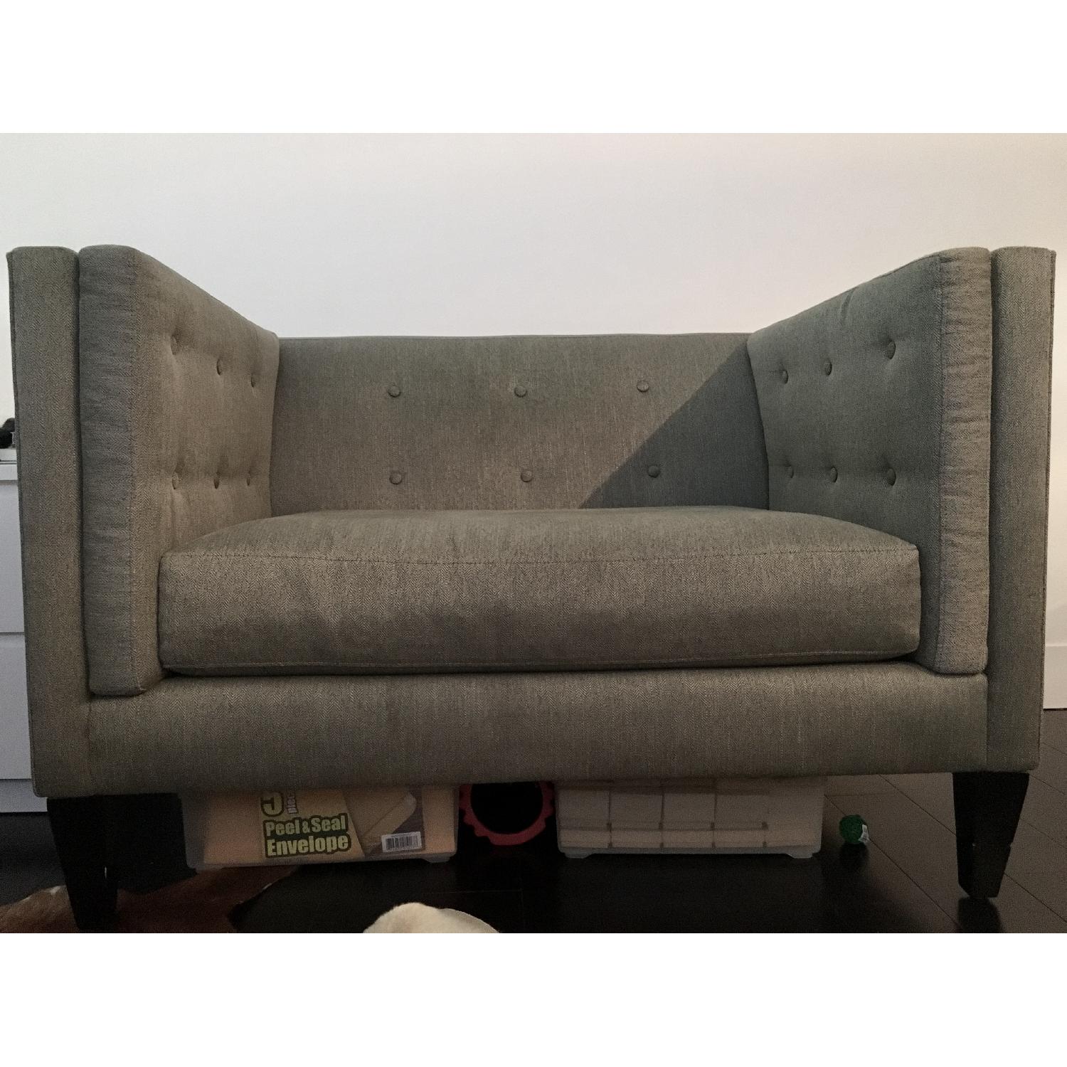 Crate & Barrel Aidan Tufted Chair and a Half - image-2