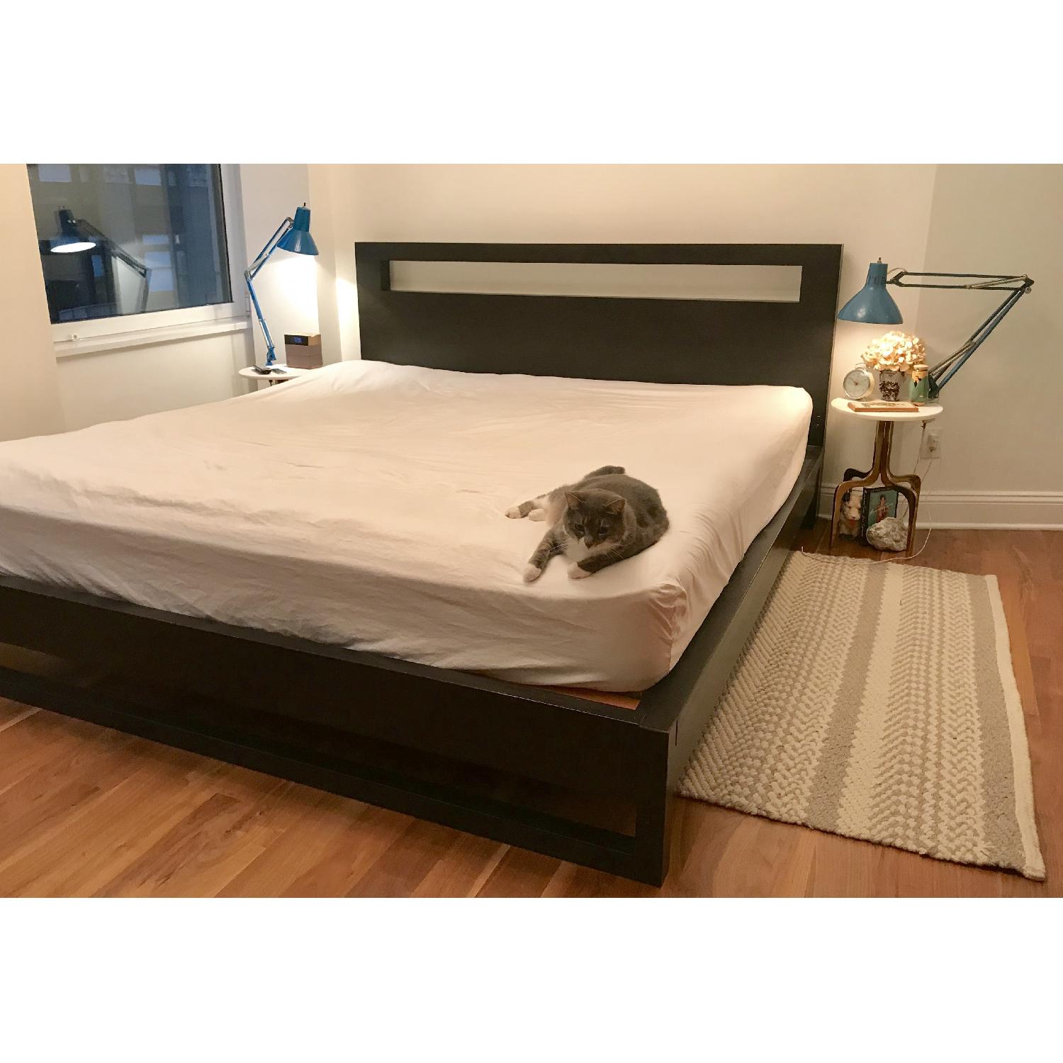 West Elm Black Wood King Size Bed Frame - image-2