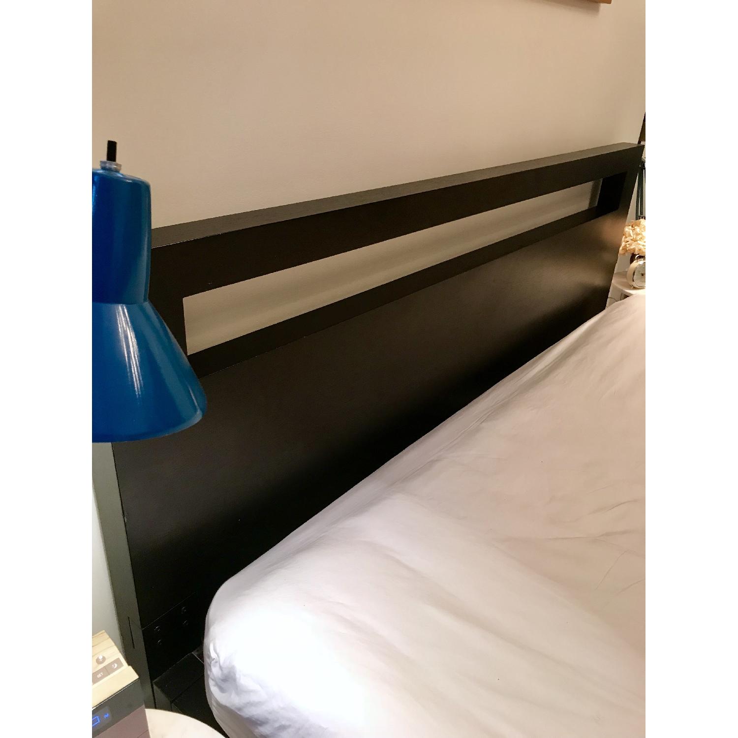 West Elm Black Wood King Size Bed Frame - image-3