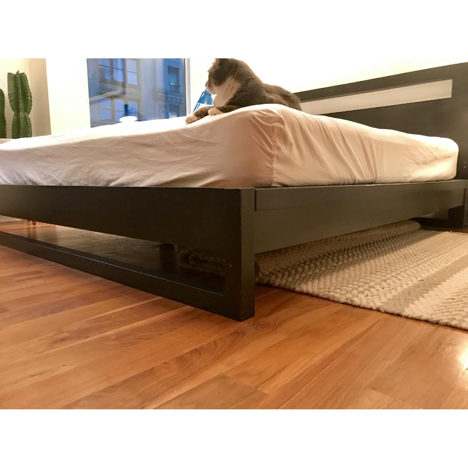 West Elm Black Wood King Size Bed Frame - image-4