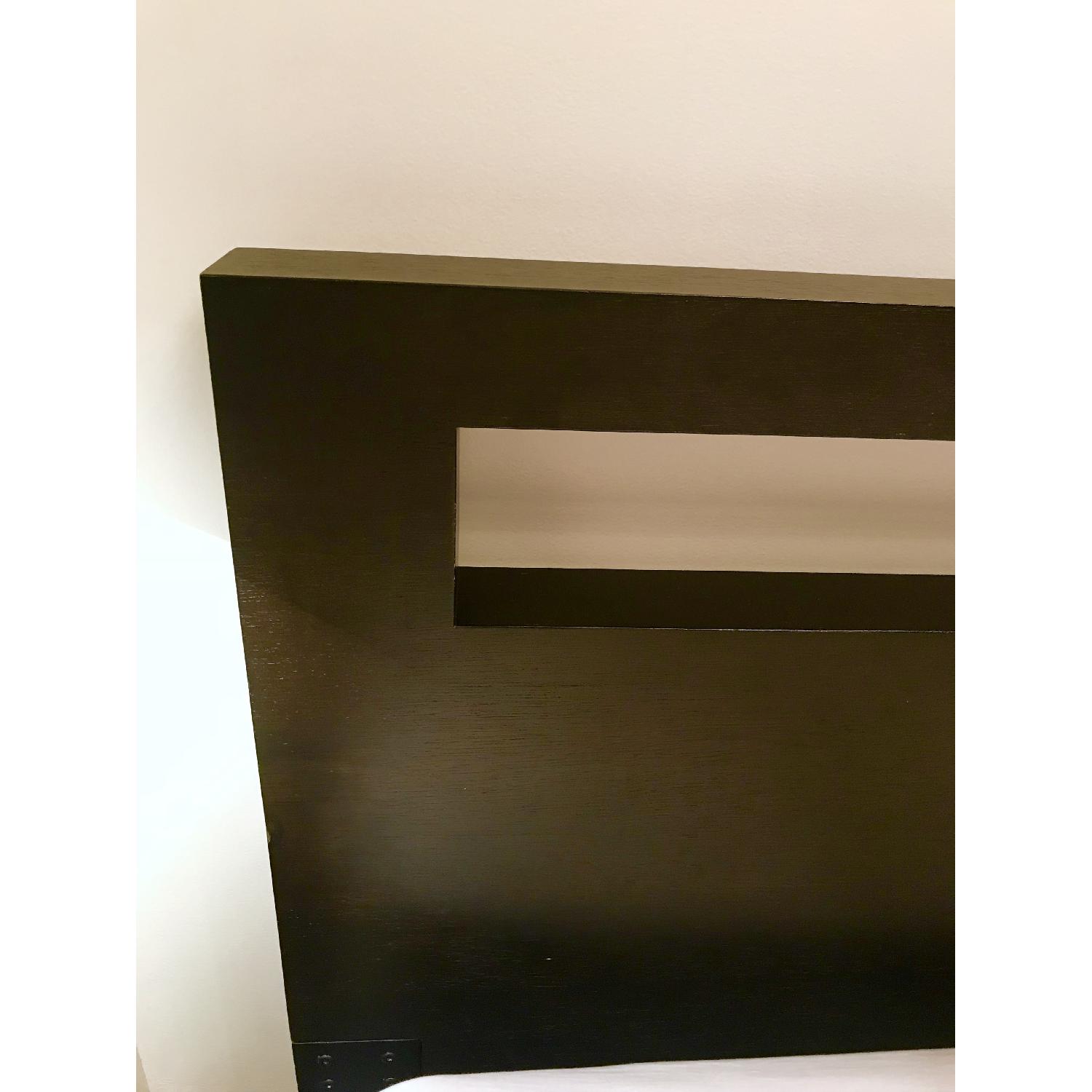 West Elm Black Wood King Size Bed Frame - image-5