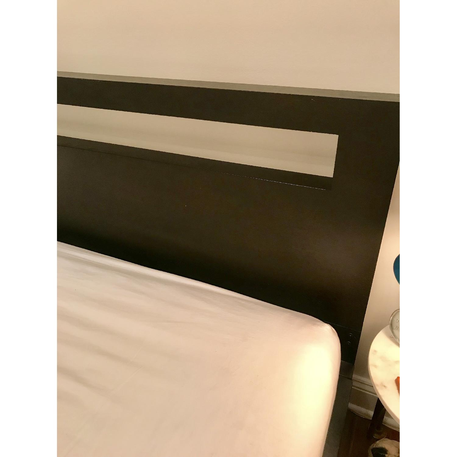 West Elm Black Wood King Size Bed Frame - image-6