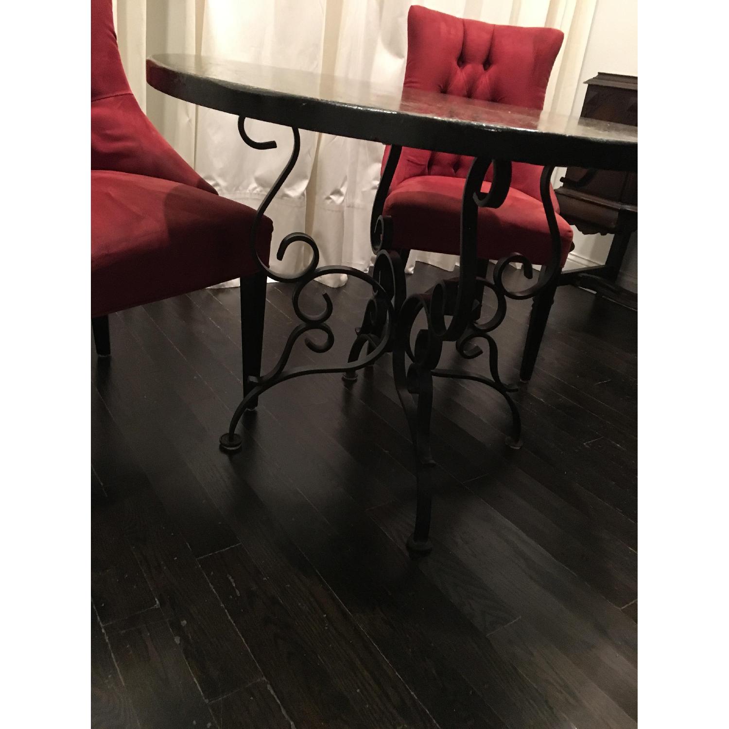 Wood Round Dining Table w/ Iron Legs - image-2