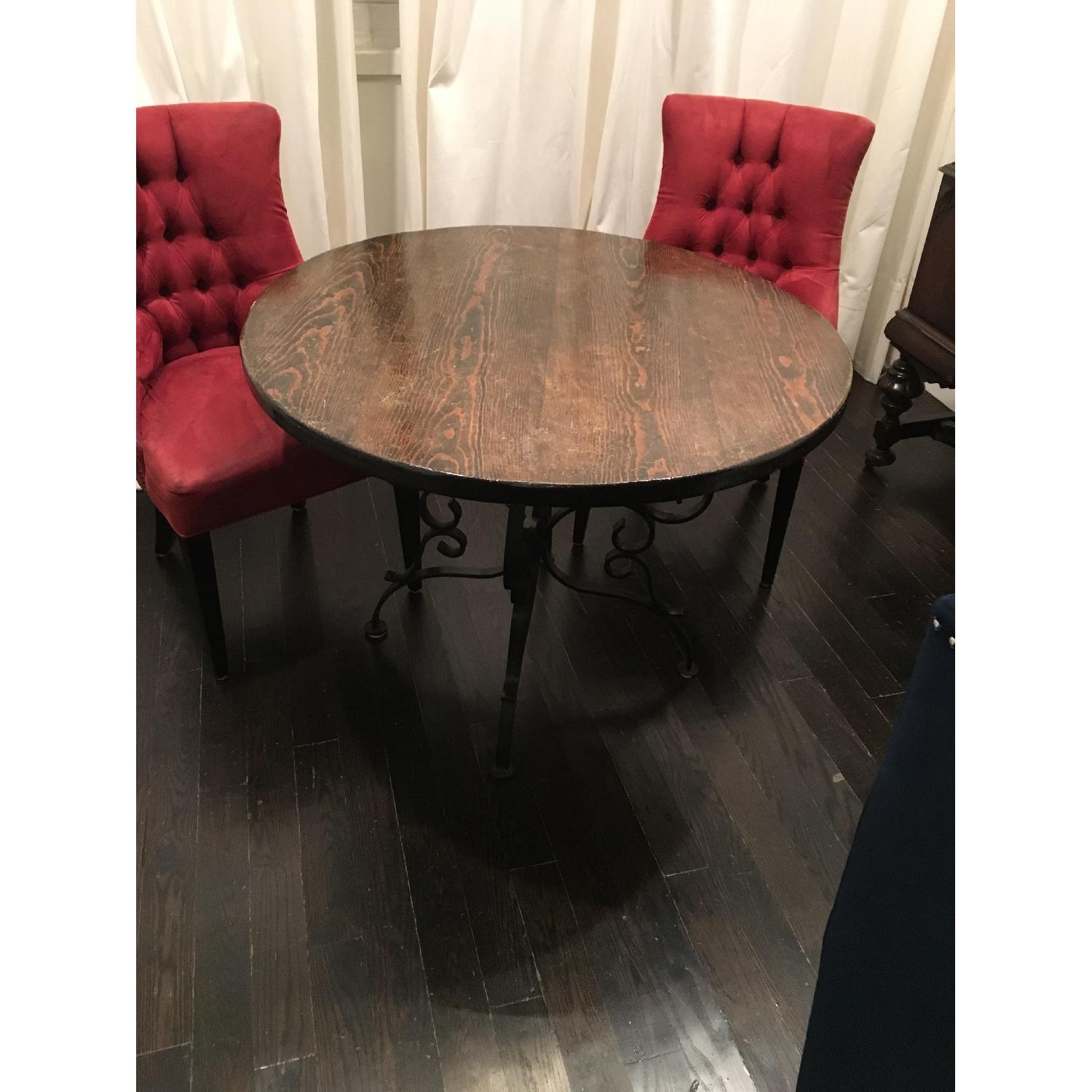 Wood Round Dining Table w/ Iron Legs - image-4