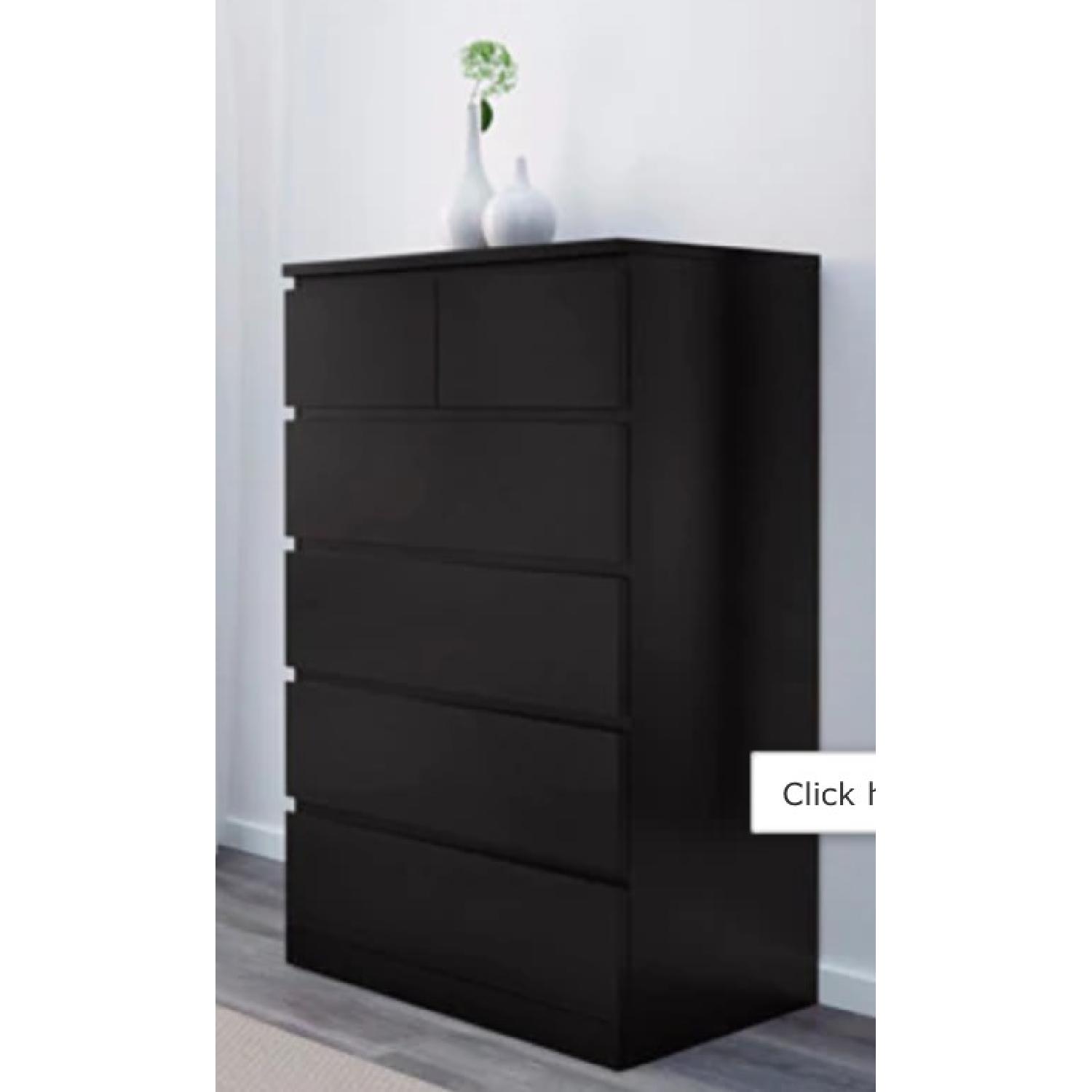 Ikea Malm 6-Drawer Black-Brown Dresser - image-2