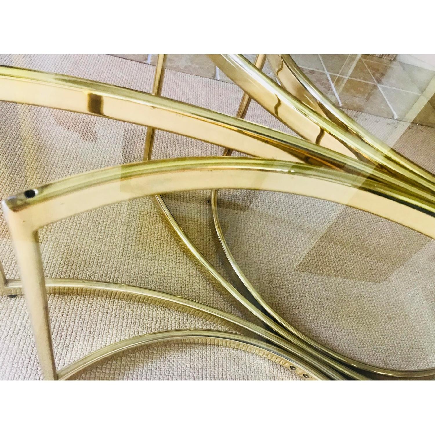 Vintage Brass & Glass Hollywood Regency Coffee Table - image-6
