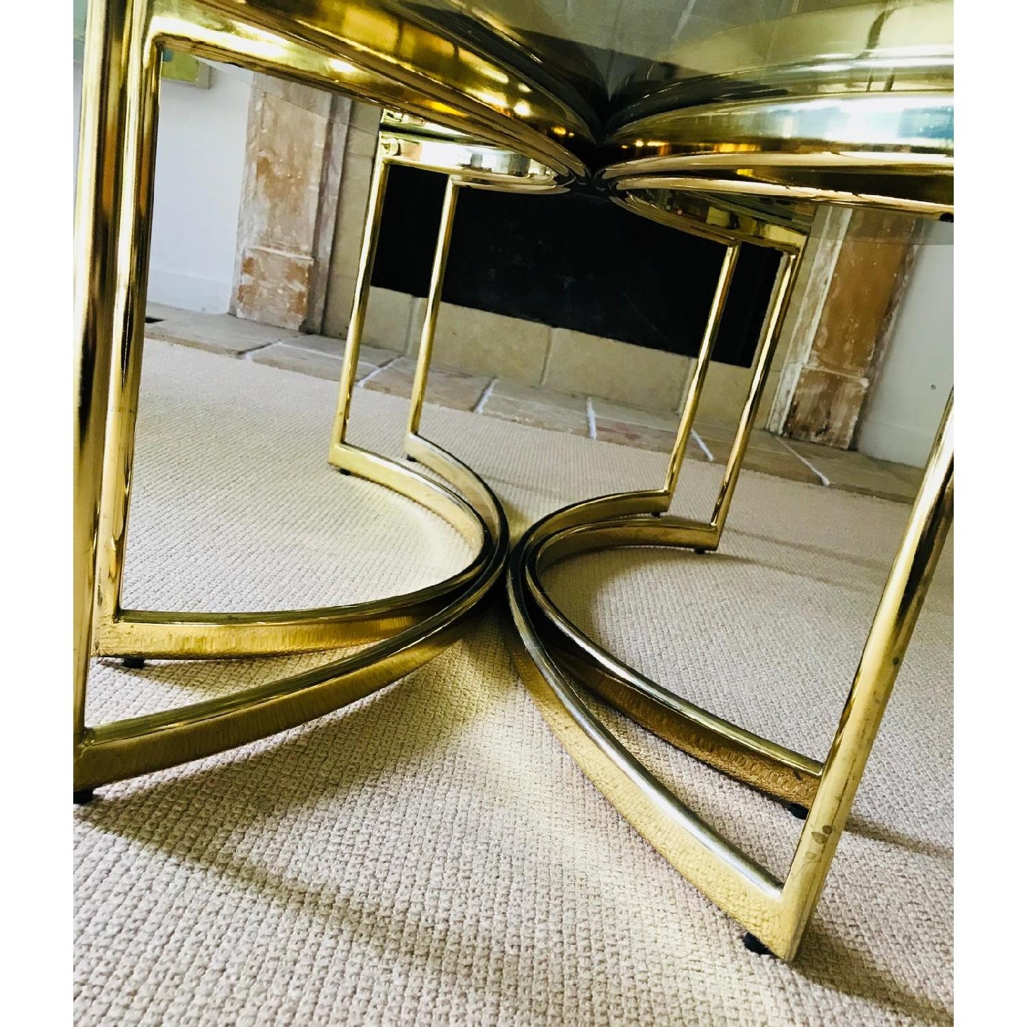 Vintage Brass & Glass Hollywood Regency Coffee Table - image-7