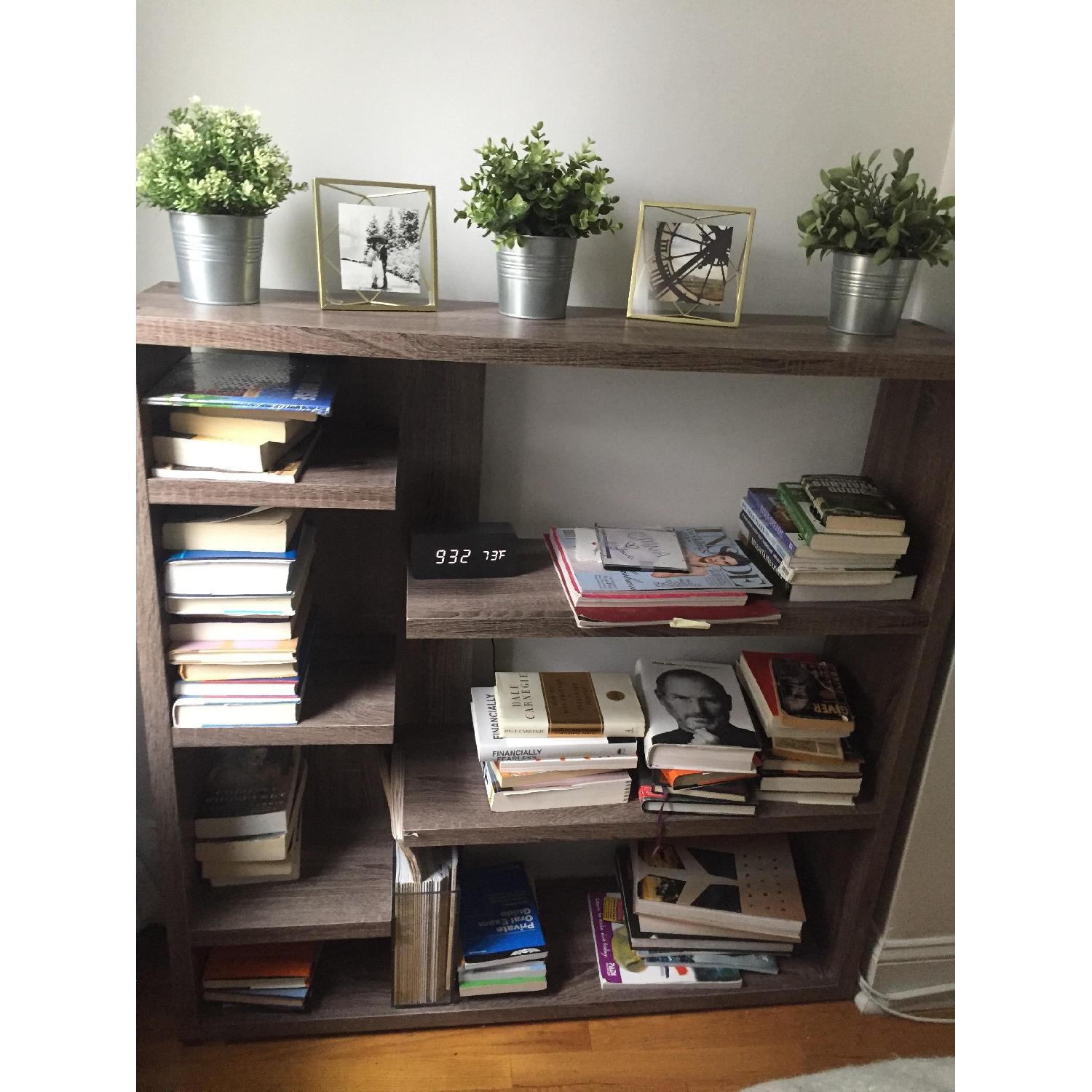 Homestar Grey 6-Shelf Storage Bookcase - image-1