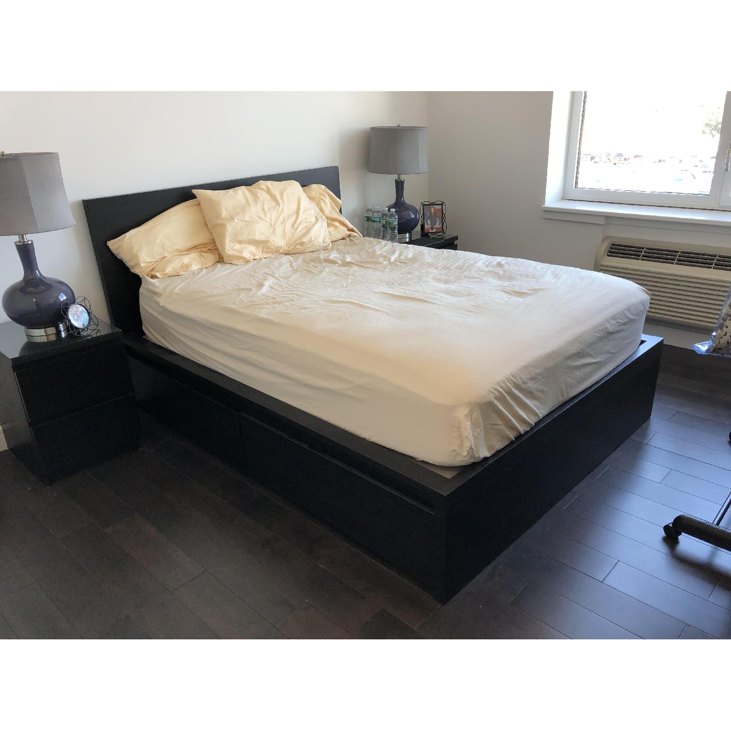 Ikea Full Size Malm High Bed Frame w/ 4 Storage Drawers AptDeco