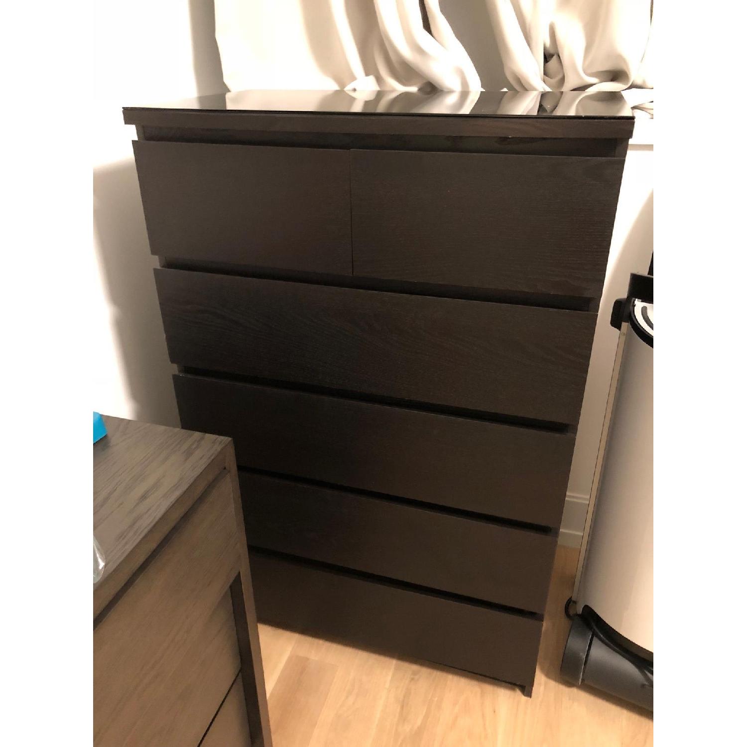 Ikea Malm 6-Drawer Black-Brown Dresser - image-2