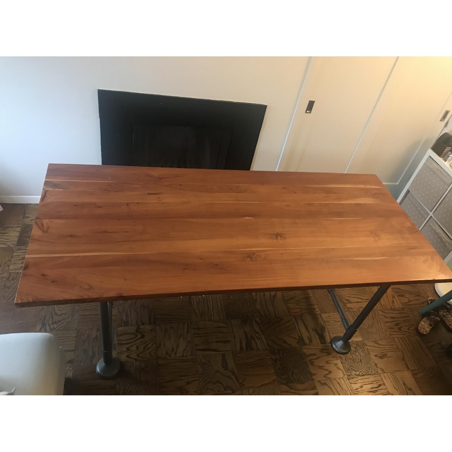 CB2 Acacia Wood Dining Table w/ Solid Metal Legs - image-1