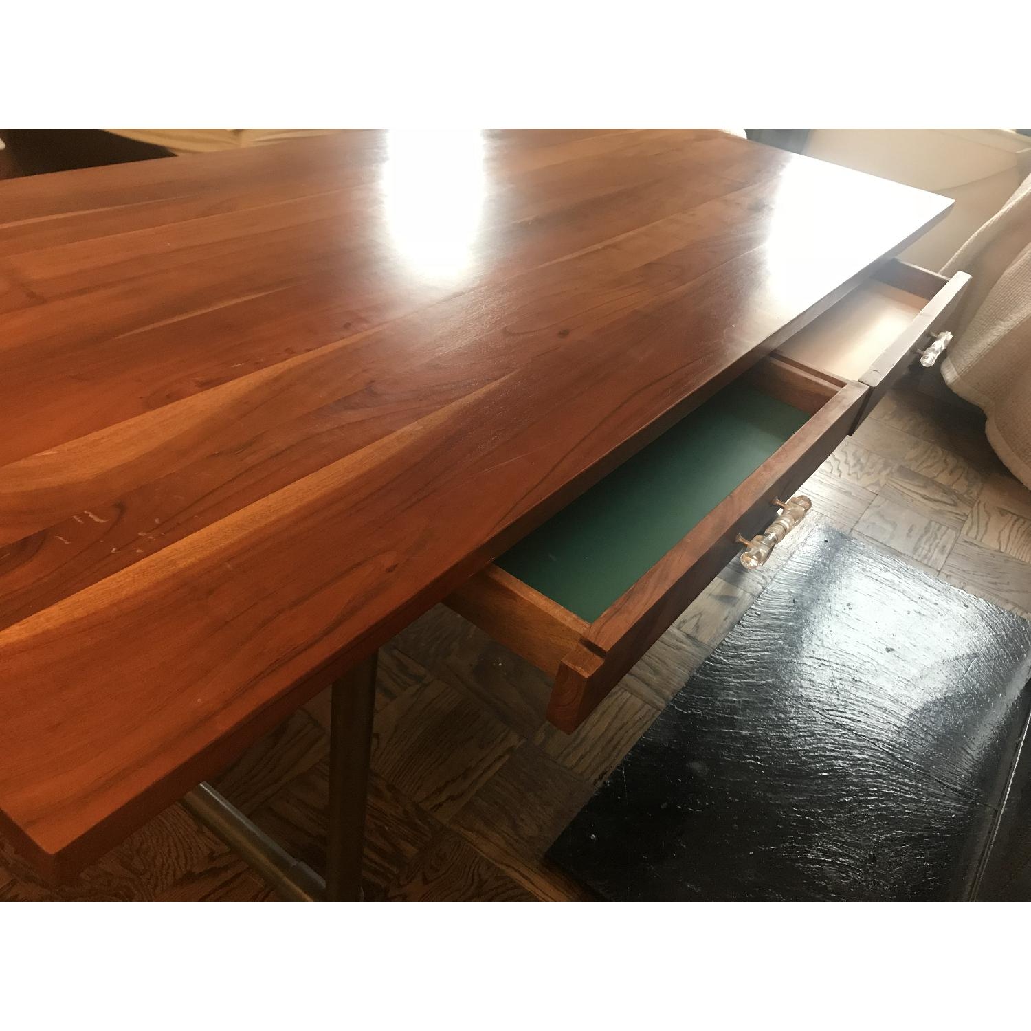 CB2 Acacia Wood Dining Table w/ Solid Metal Legs - image-5