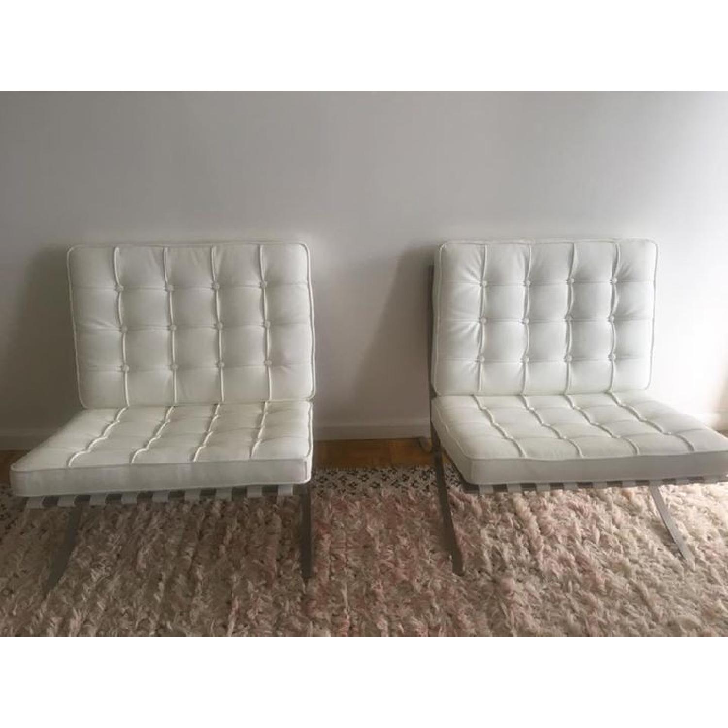 Leather Barcelona Chairs Replica & Ottoman - image-1