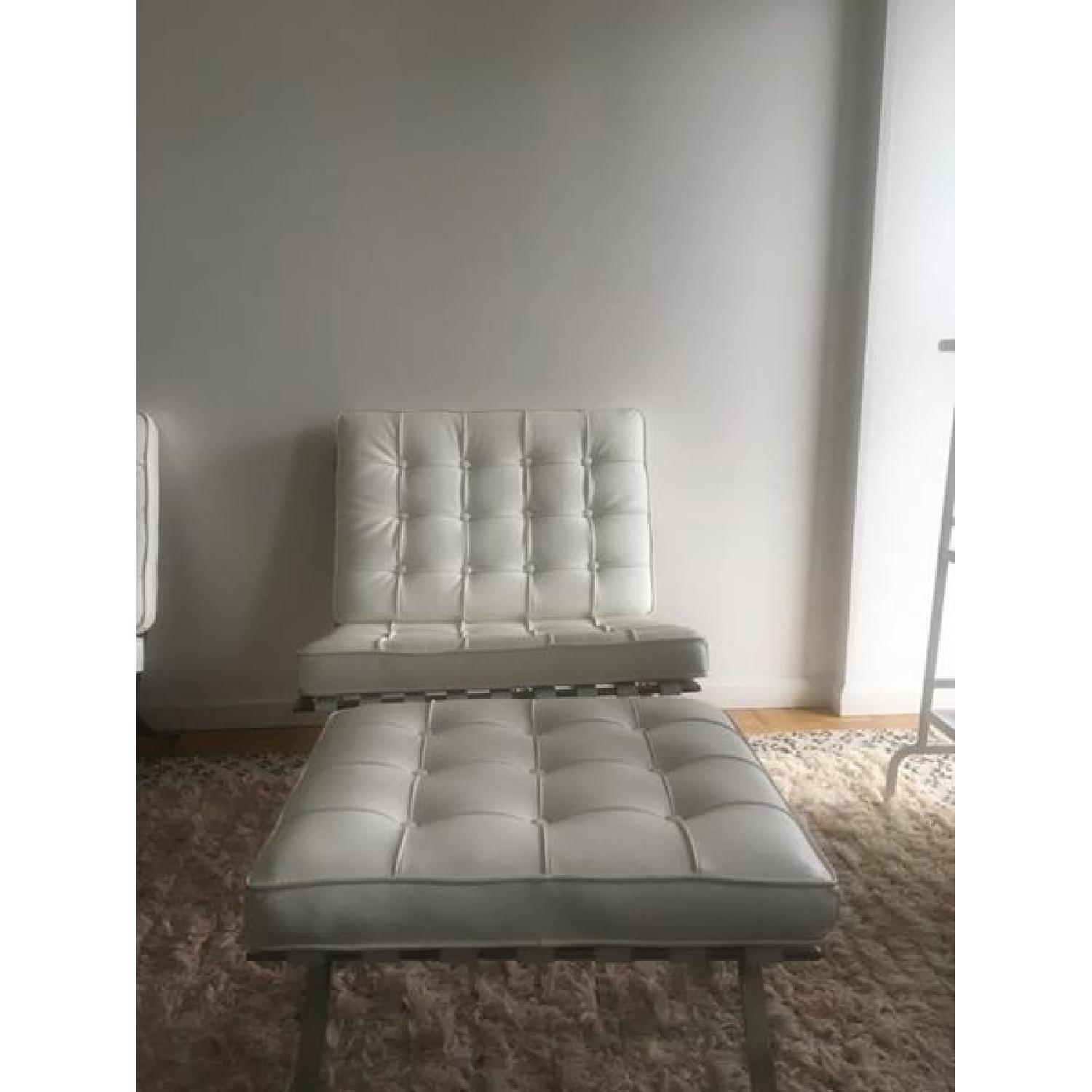 Leather Barcelona Chairs Replica & Ottoman - image-2