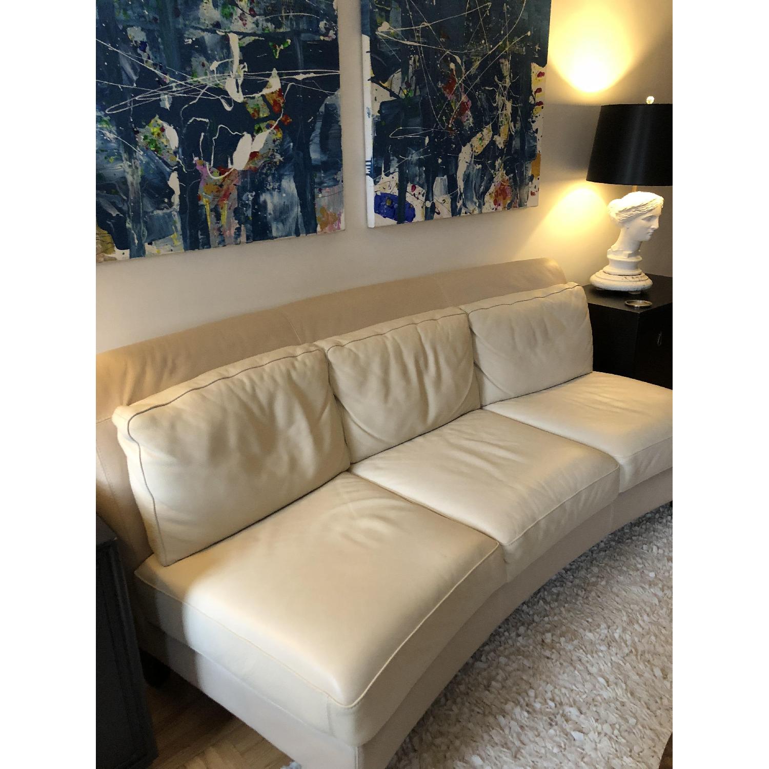 Chateau D'ax Ivory Leather Sofa - image-2