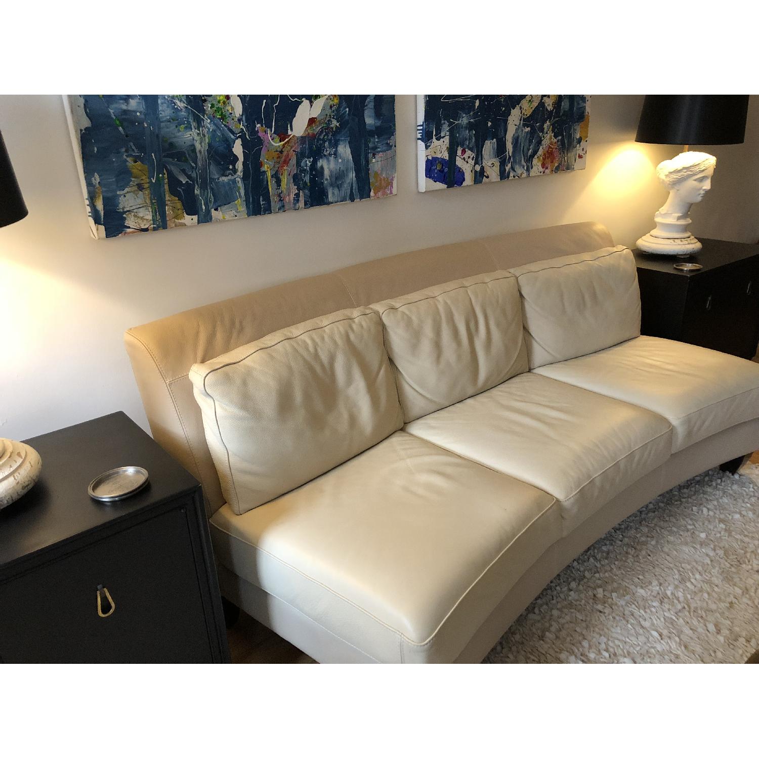 Chateau D'ax Ivory Leather Sofa - image-3