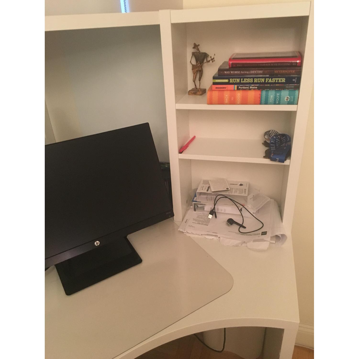 Ikea Micke White Desk w/ White Add On Unit & Chair - image-3
