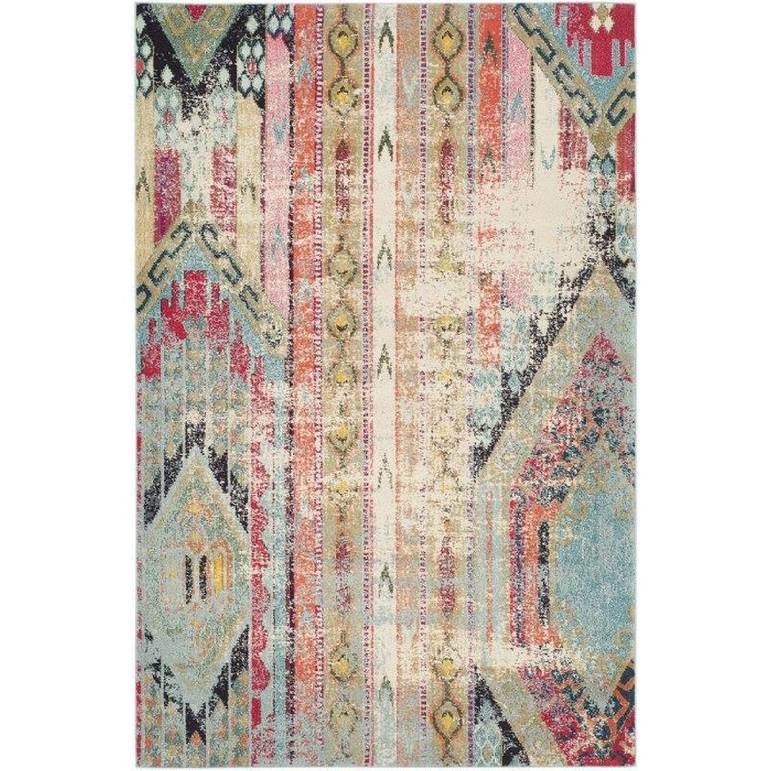 Mistana Vintage Style Area Rug in Pink/Teal & Beige - image-0