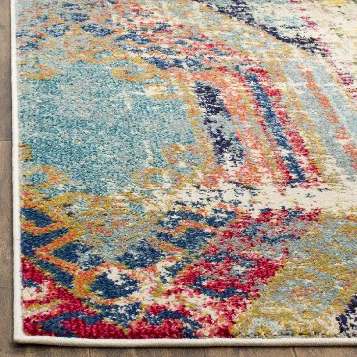 Mistana Vintage Style Area Rug in Pink/Teal & Beige - image-2