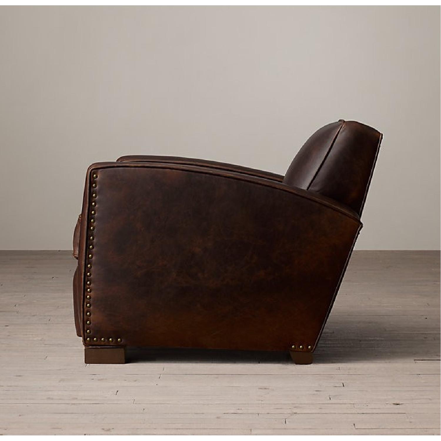 Restoration Hardware Library Leather Chair in Dark Brown - image-5