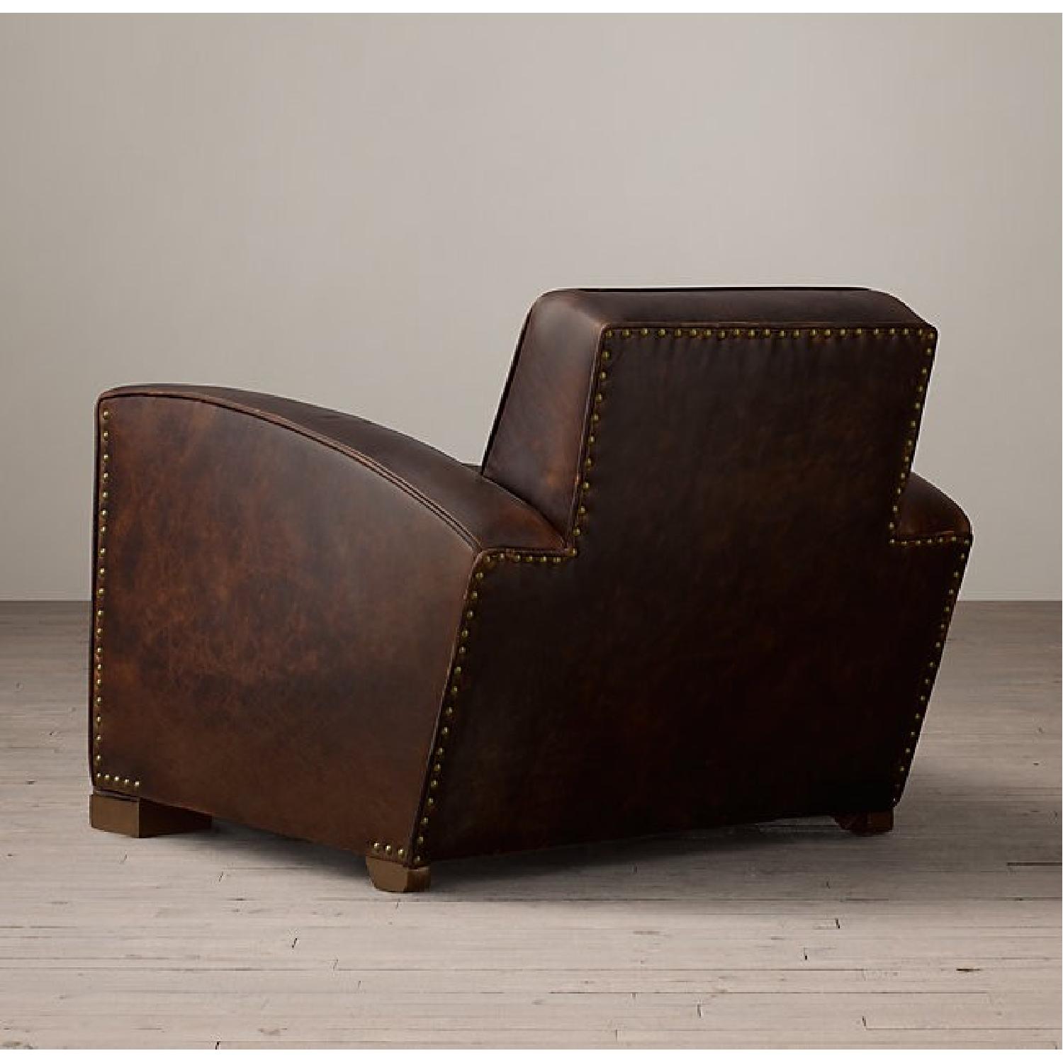 Restoration Hardware Library Leather Chair in Dark Brown - image-6