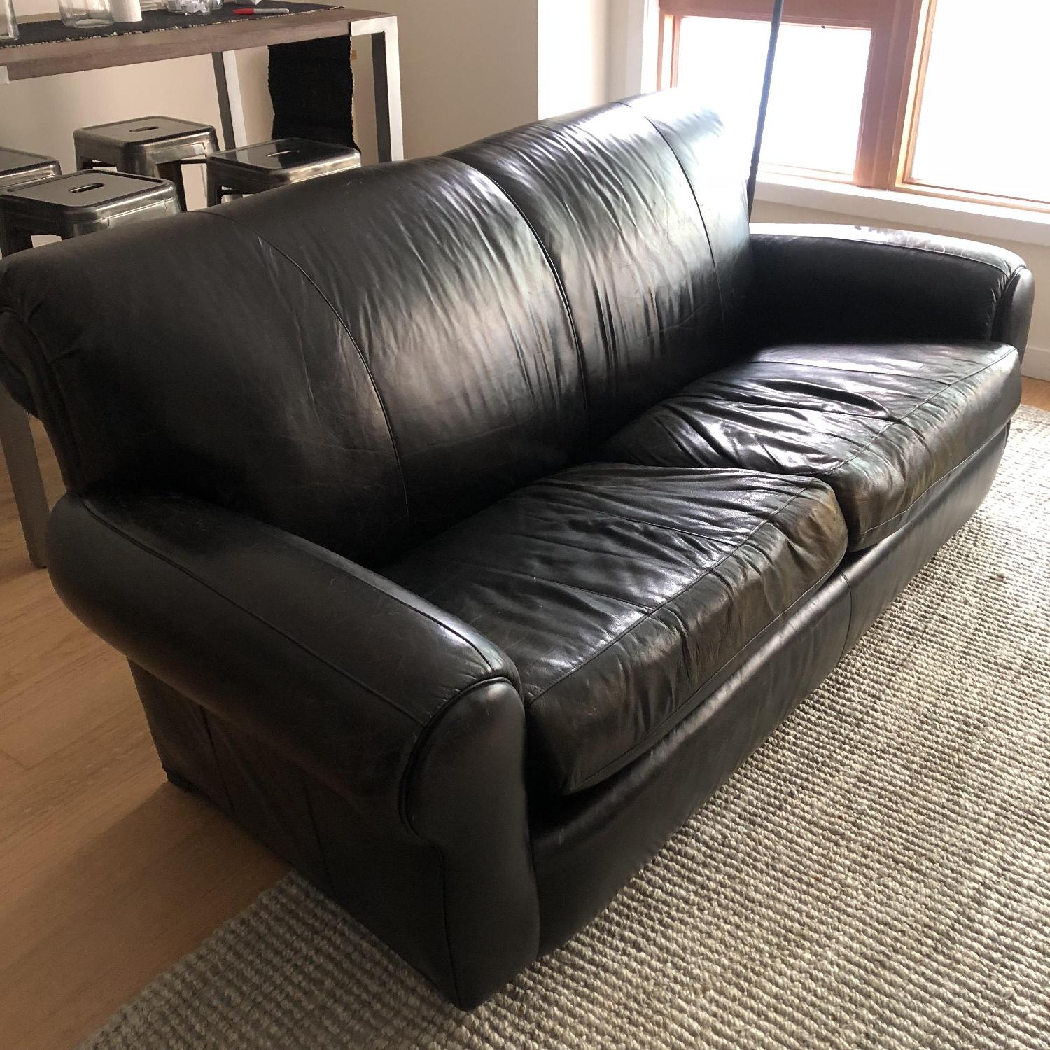 Black Leather Sofa - image-2