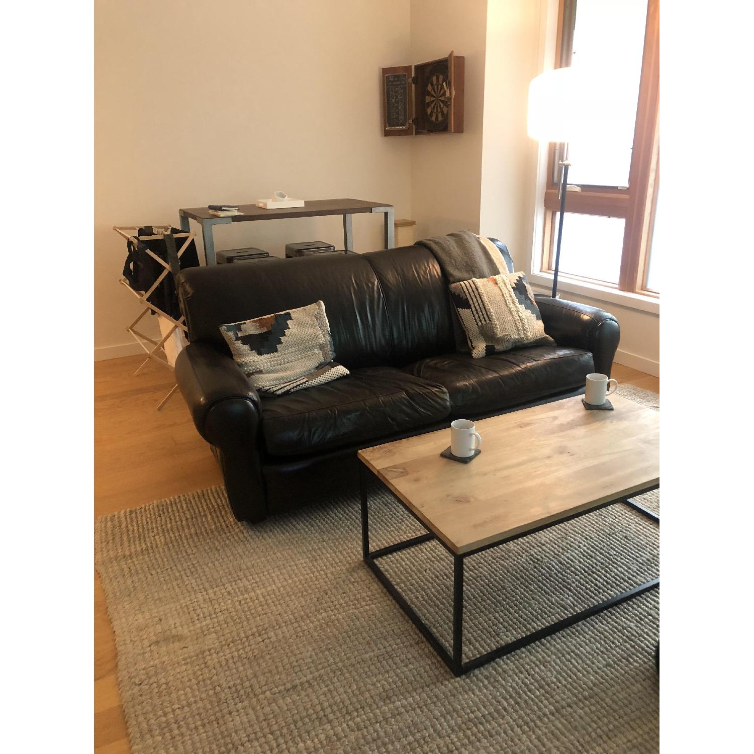 Black Leather Sofa - image-3