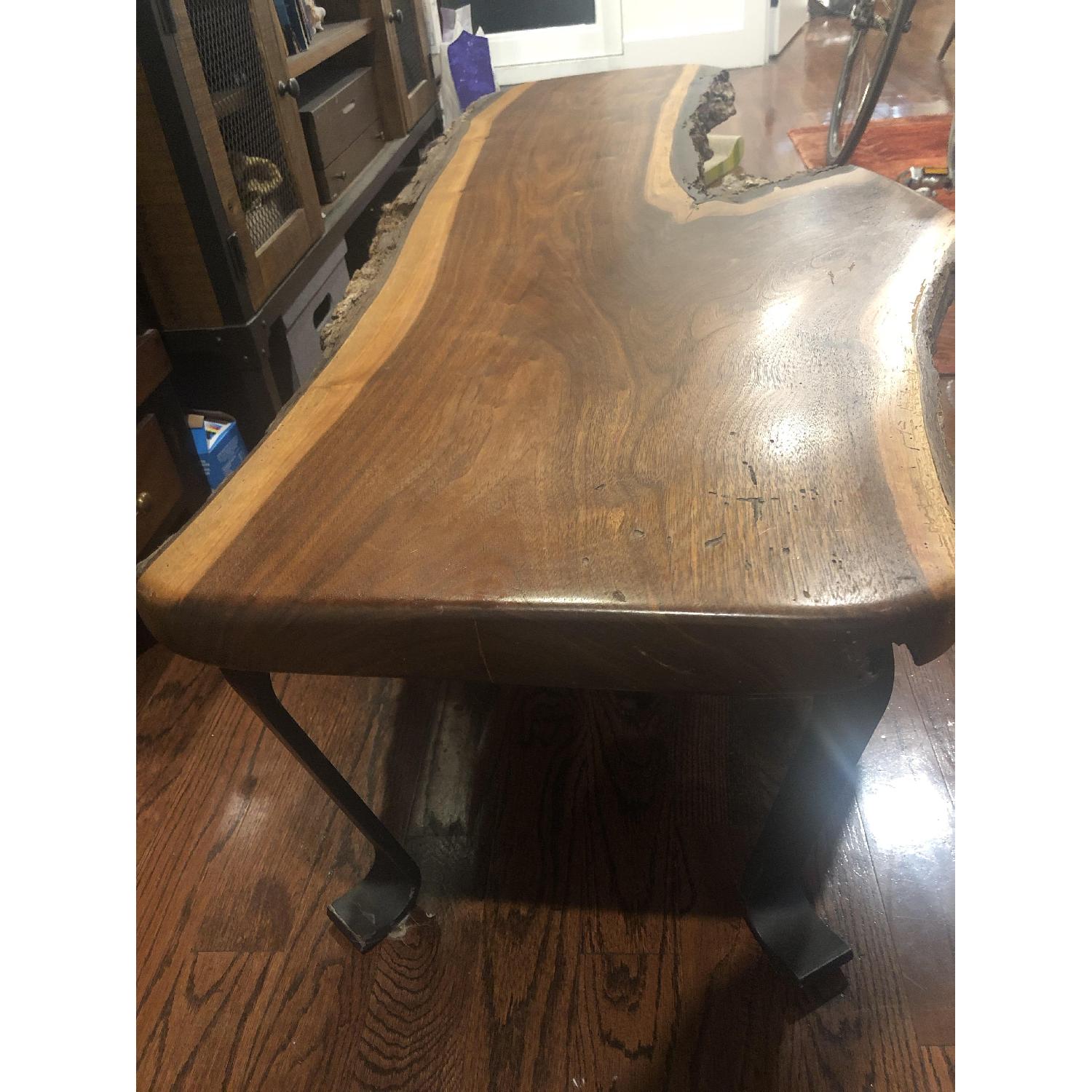 Single Slab Black Walnut Wood Coffee Table/Bench AptDeco