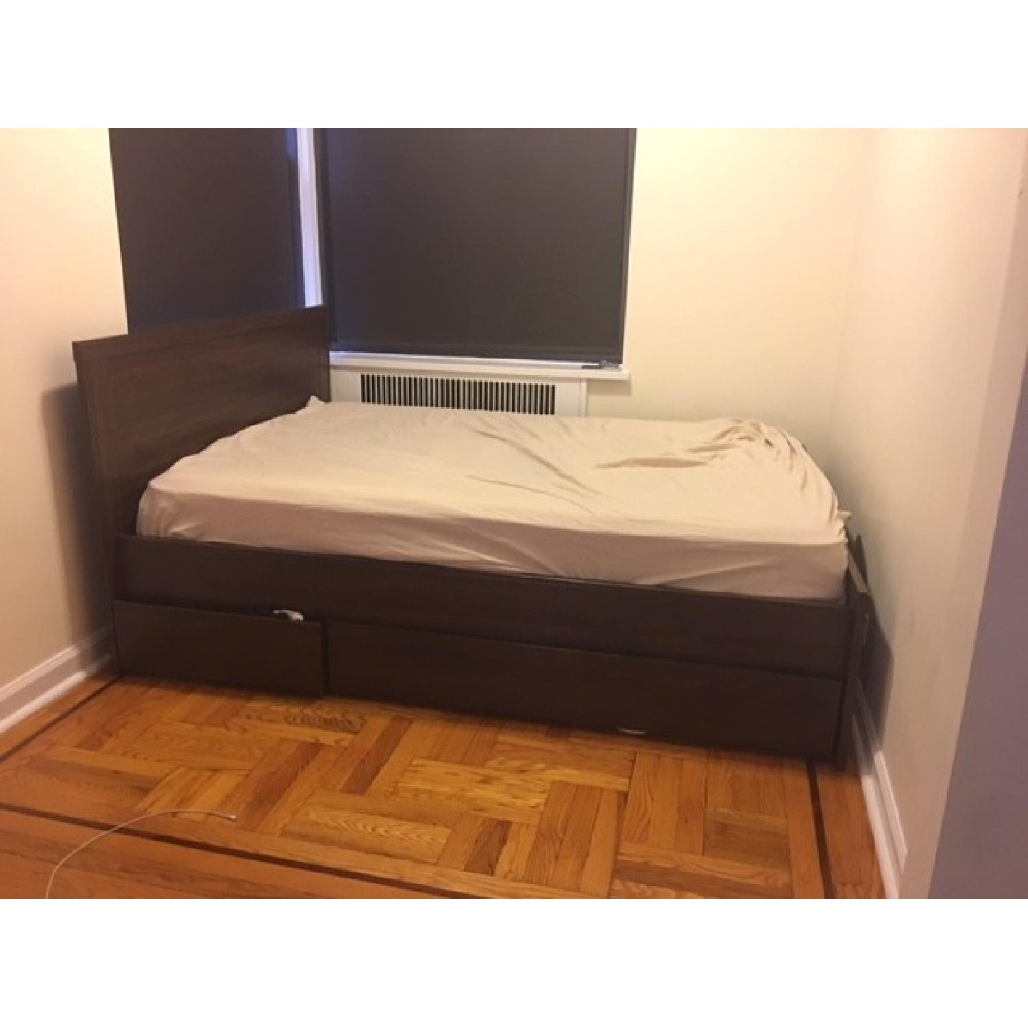 Ikea Brusali Full Size Bed w/ Storage Drawers AptDeco