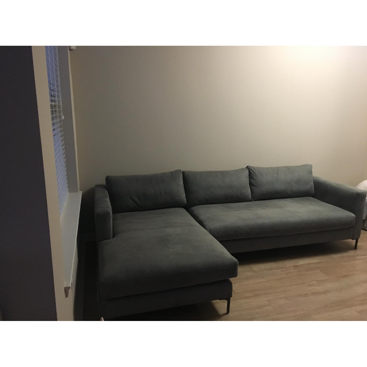 Pottery Barn Jake Upholstered Right Chaise Sectional Sofa - image-5