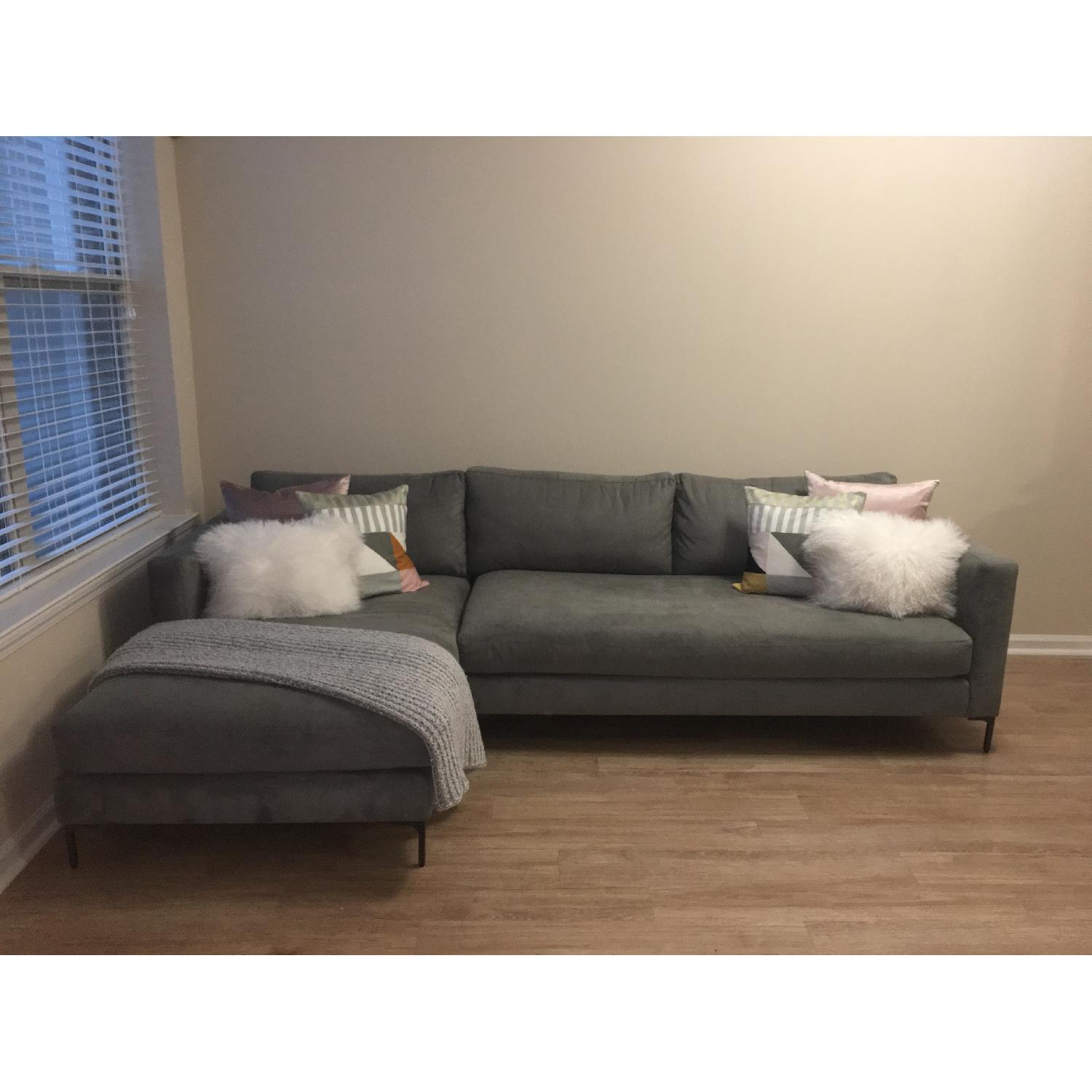 Pottery Barn Jake Upholstered Right Chaise Sectional Sofa - image-8