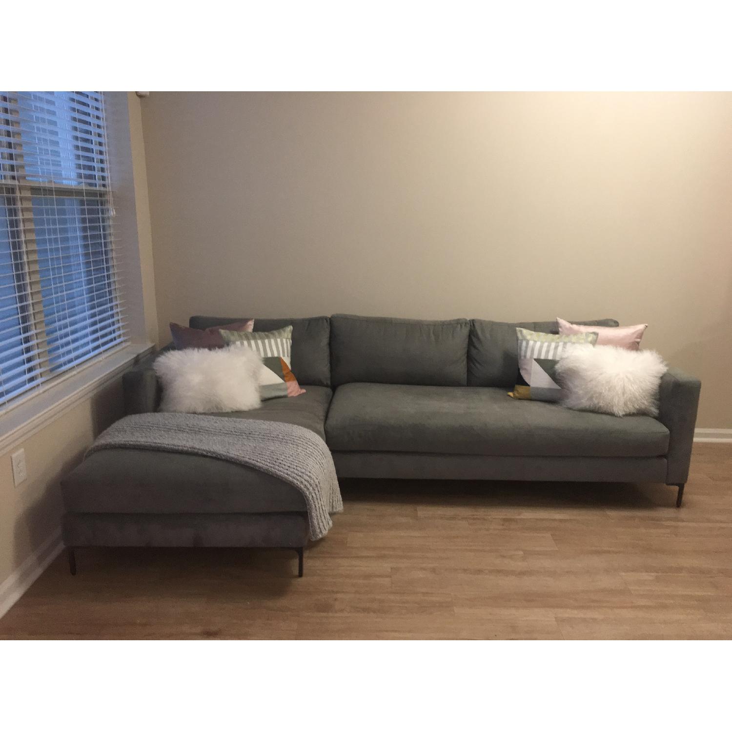 Pottery Barn Jake Upholstered Right Chaise Sectional Sofa - image-21