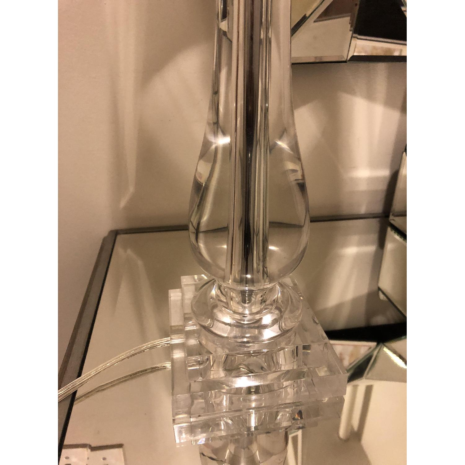 Acrylic Table Lamp w/ White Sparkly Lamp Shade - image-2