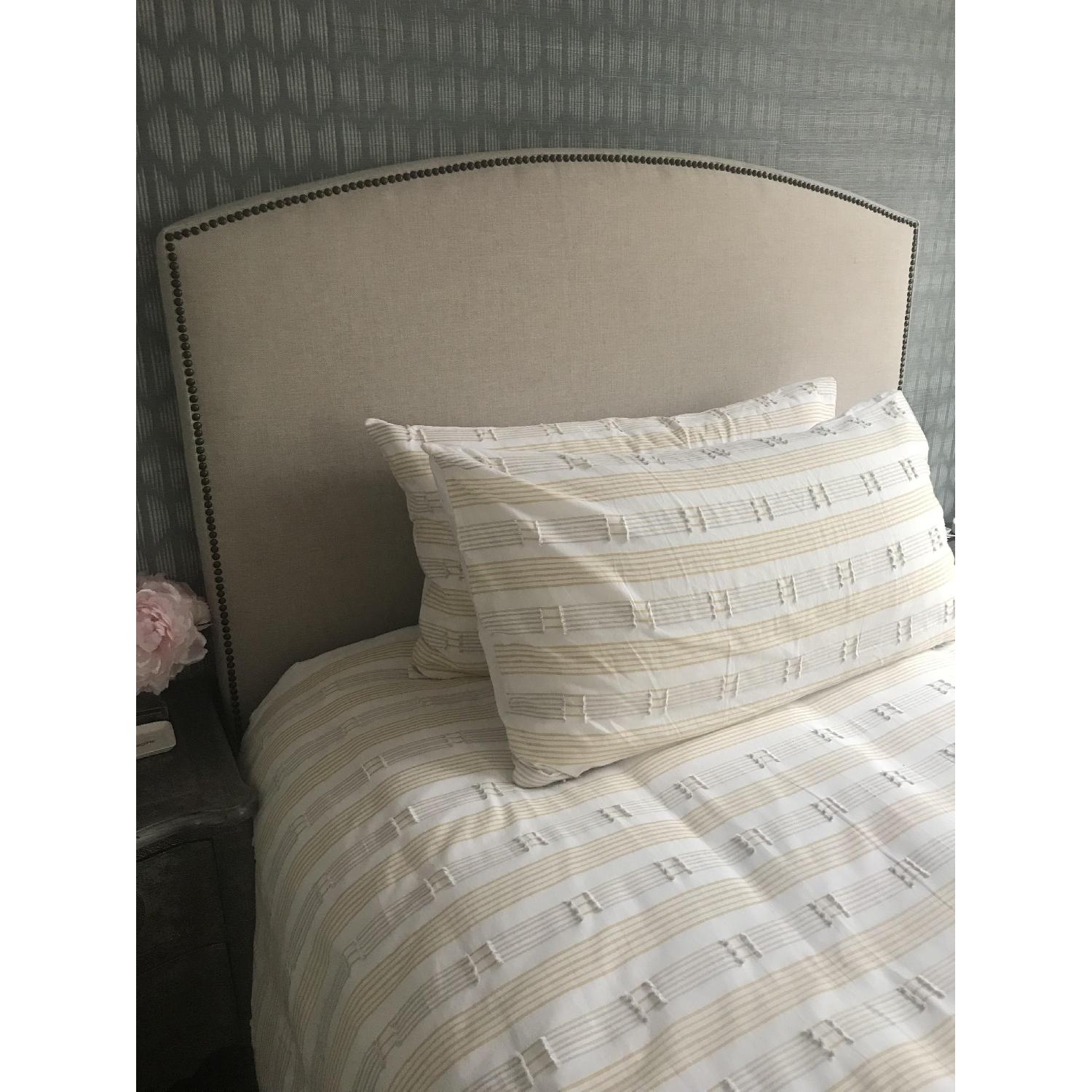 Pottery Barn Fillmore Upholstered Full Size Bed w/ Headboard - image-1