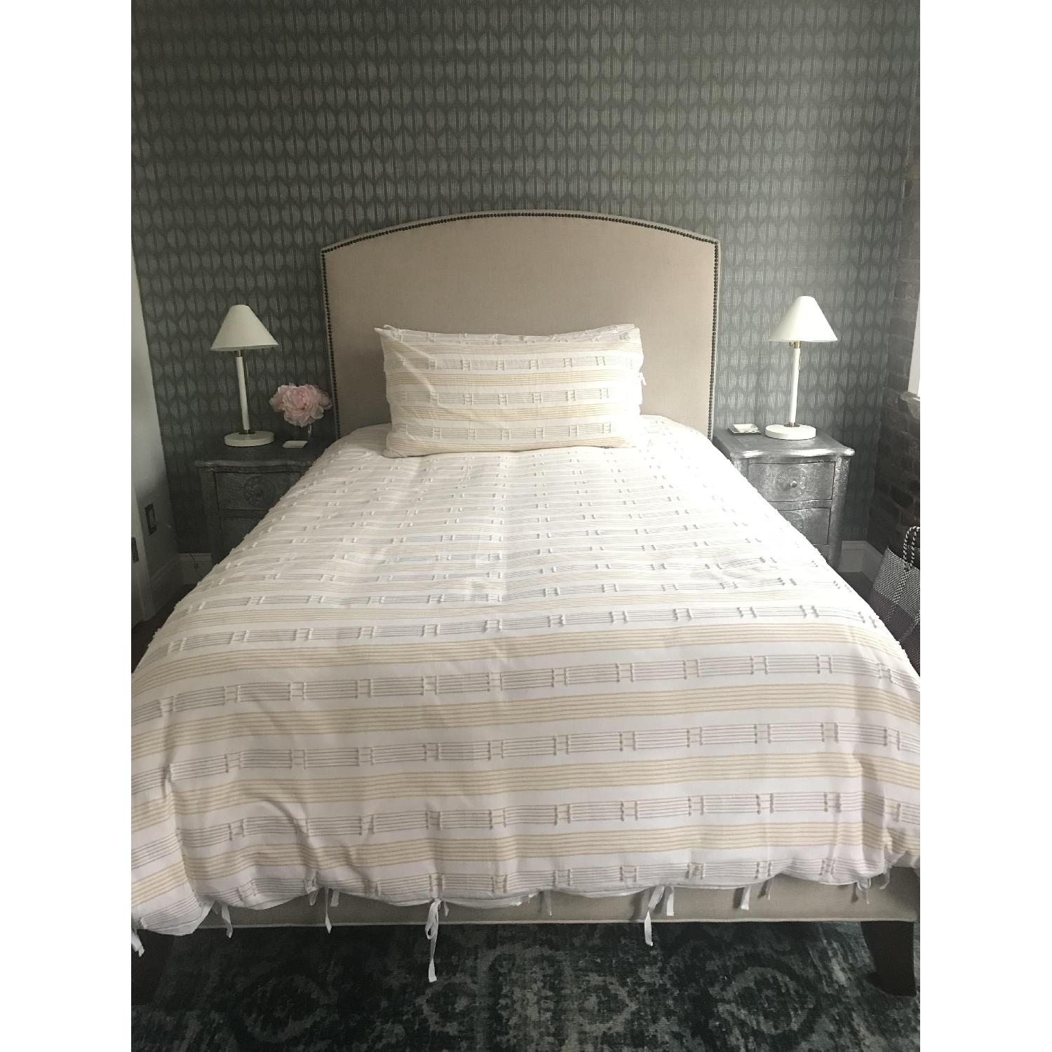 Pottery Barn Fillmore Upholstered Full Size Bed w/ Headboard - image-4