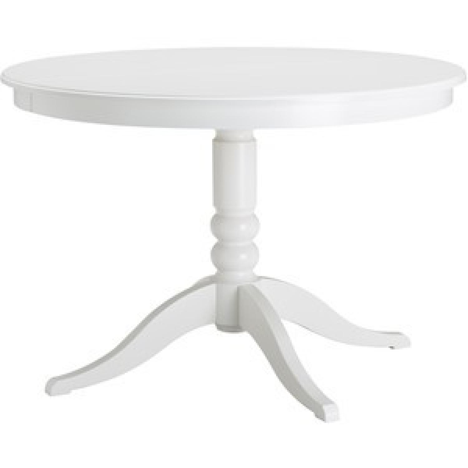 Ikea Liatorp White Expandable Round Pedestal Kitchen Table AptDeco