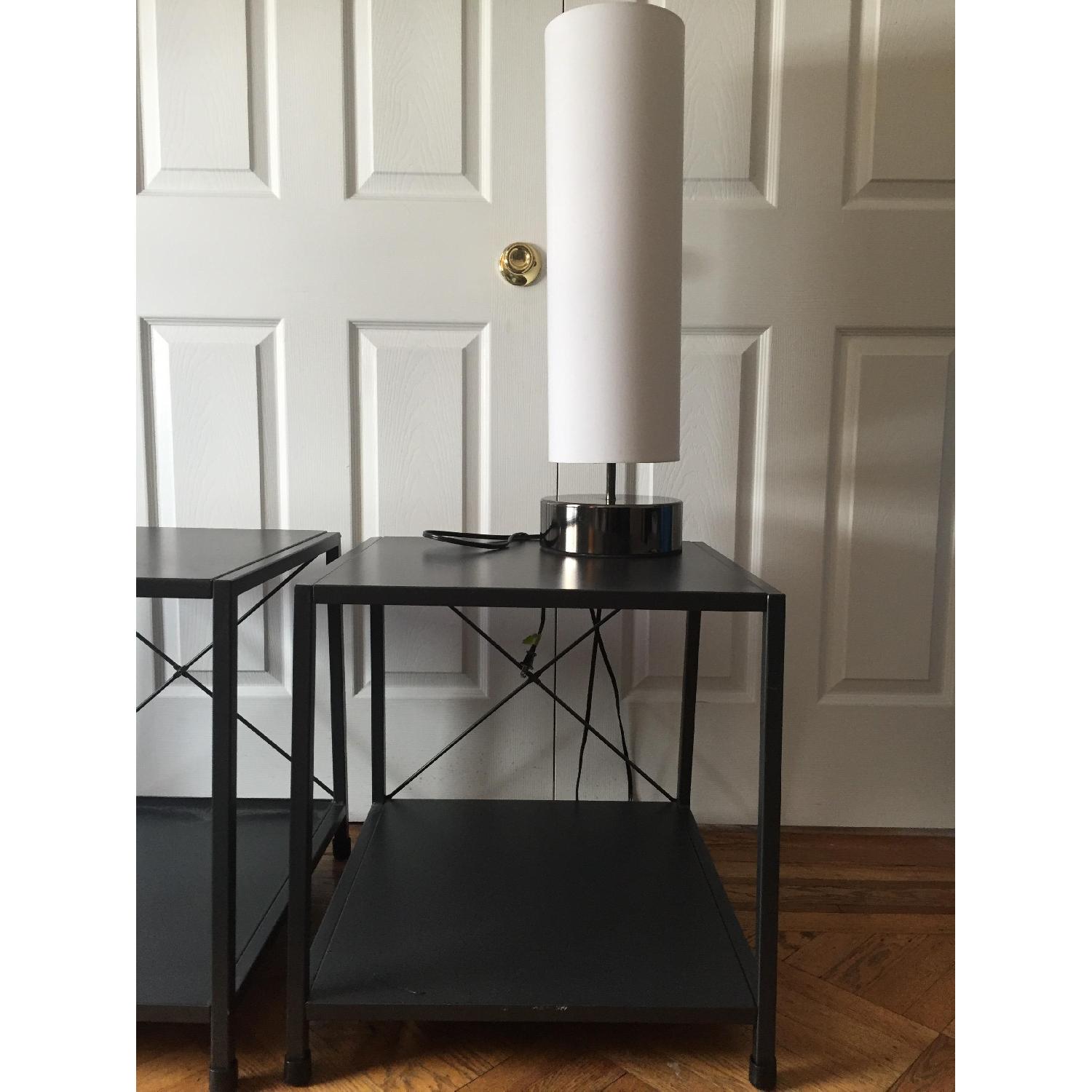 CB2 Carbon Grey Nightstand/Bedside Table - image-2