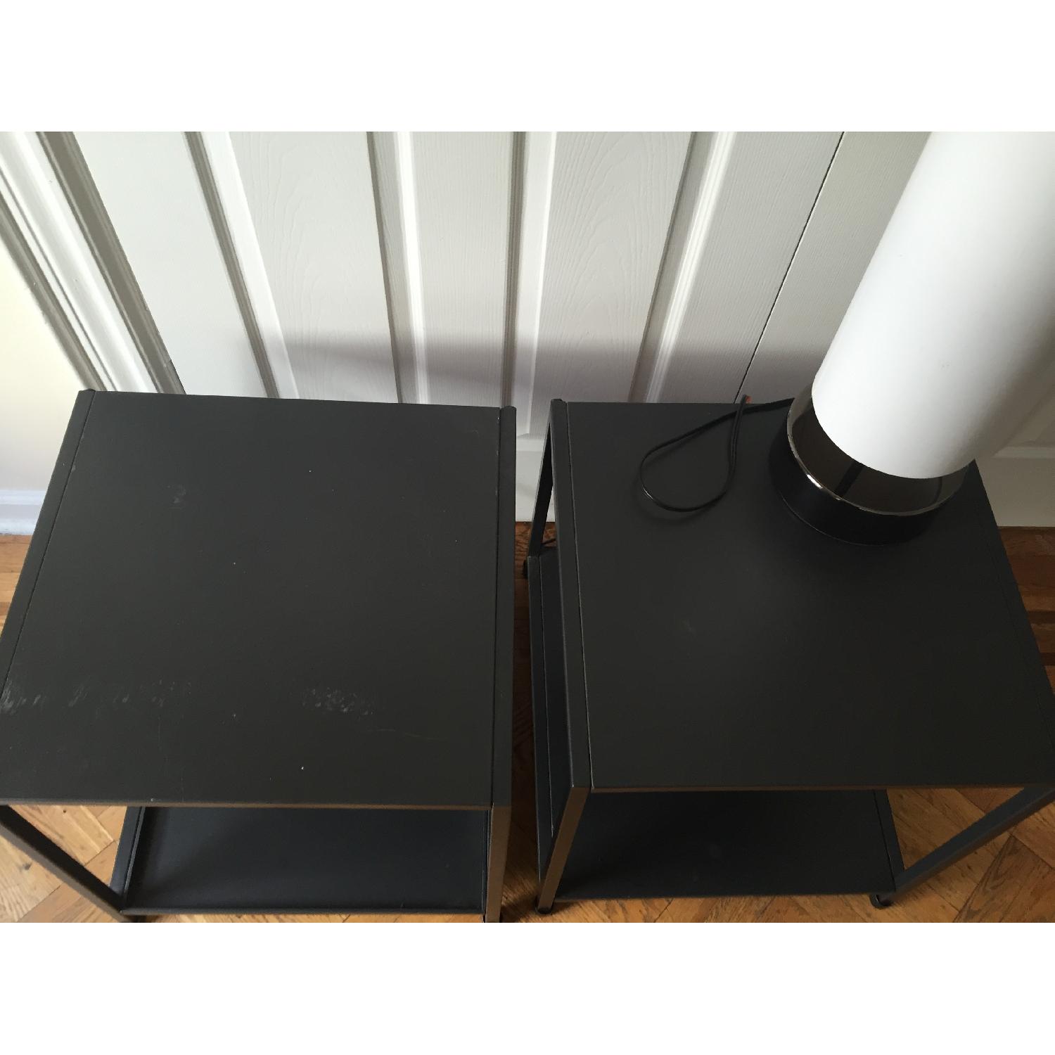 CB2 Carbon Grey Nightstand/Bedside Table - image-3