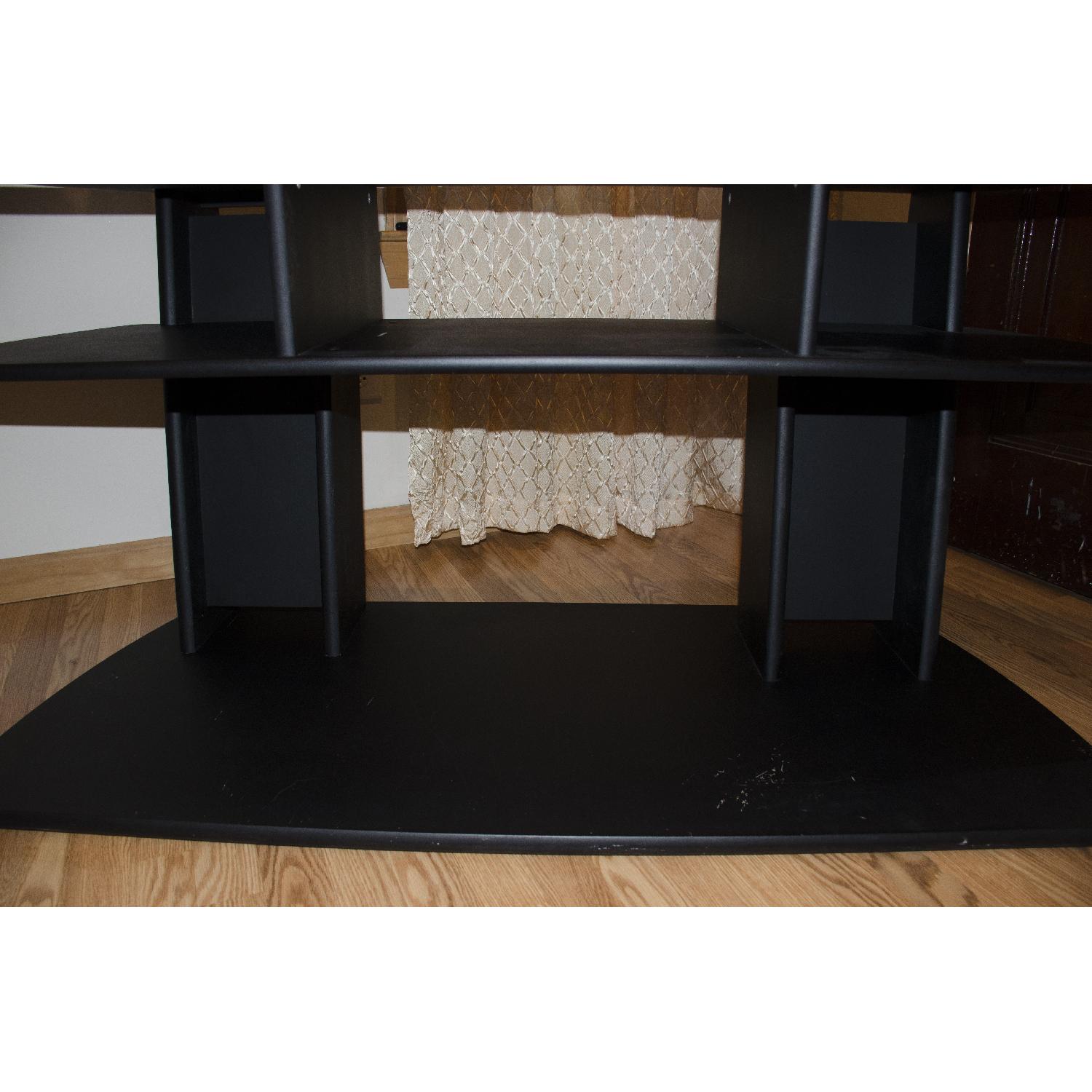 Modern Large Swiss Black Tiered Computer Desk - image-5