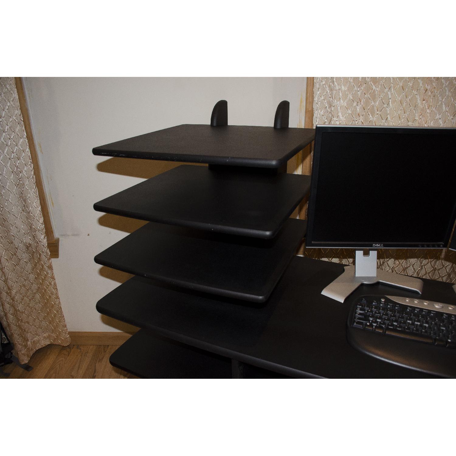 Modern Large Swiss Black Tiered Computer Desk - image-6