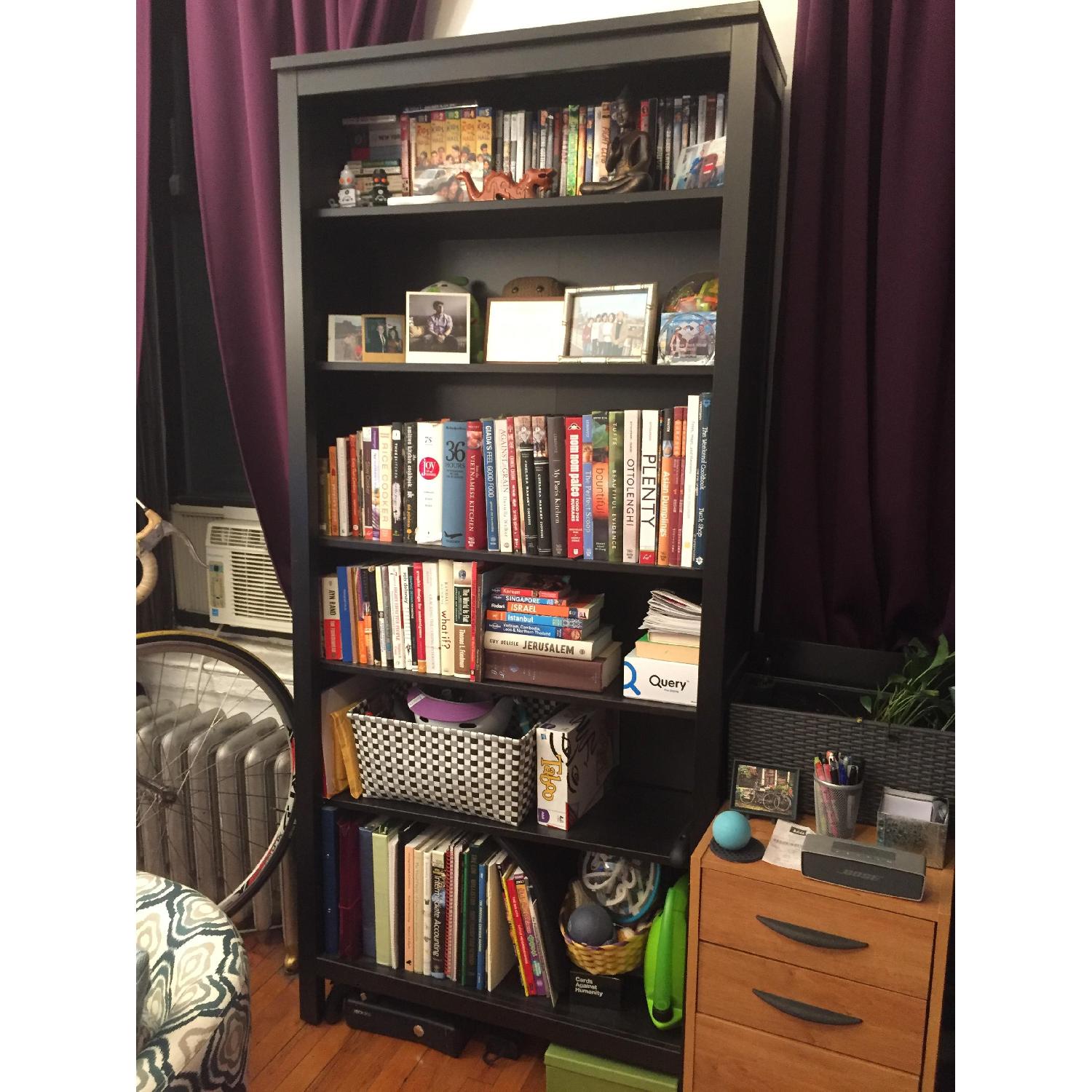 Ikea Hemnes Tall Black Bookcase AptDeco