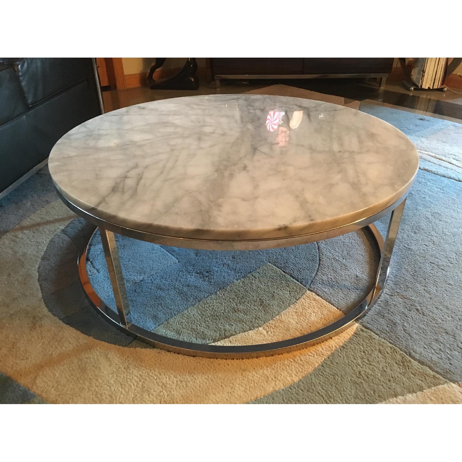 CB2 Smart Marble Round Coffee Table AptDeco
