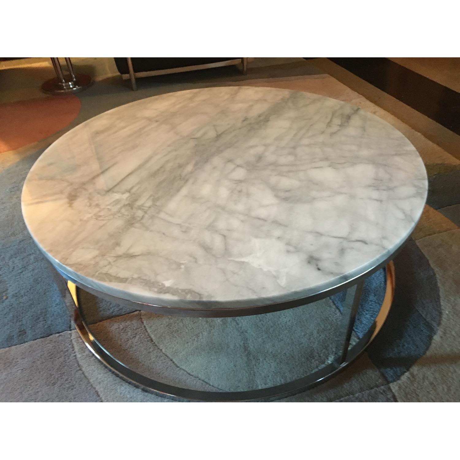 CB2 Smart Marble Round Coffee Table - image-3