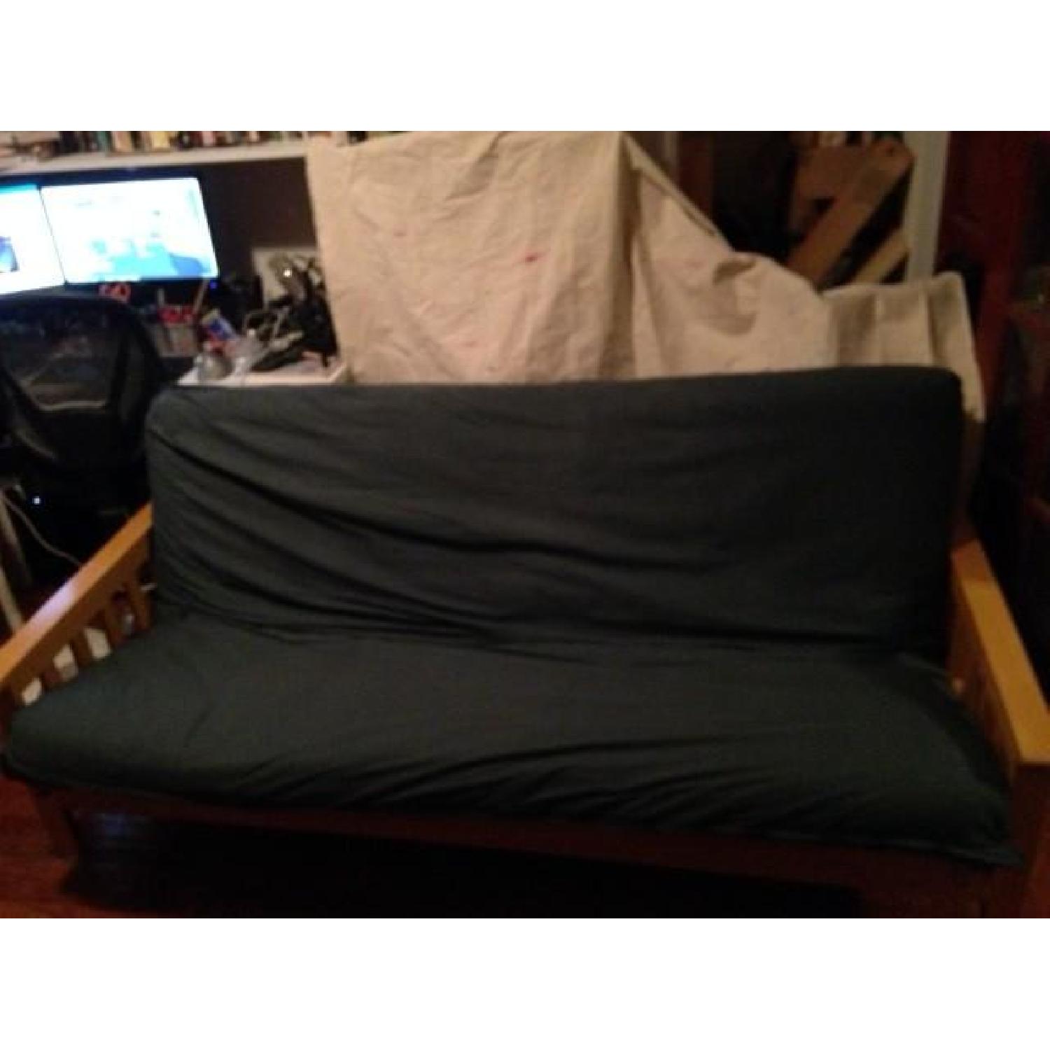 Wood-Frame Double-Bed Size Futon - image-1