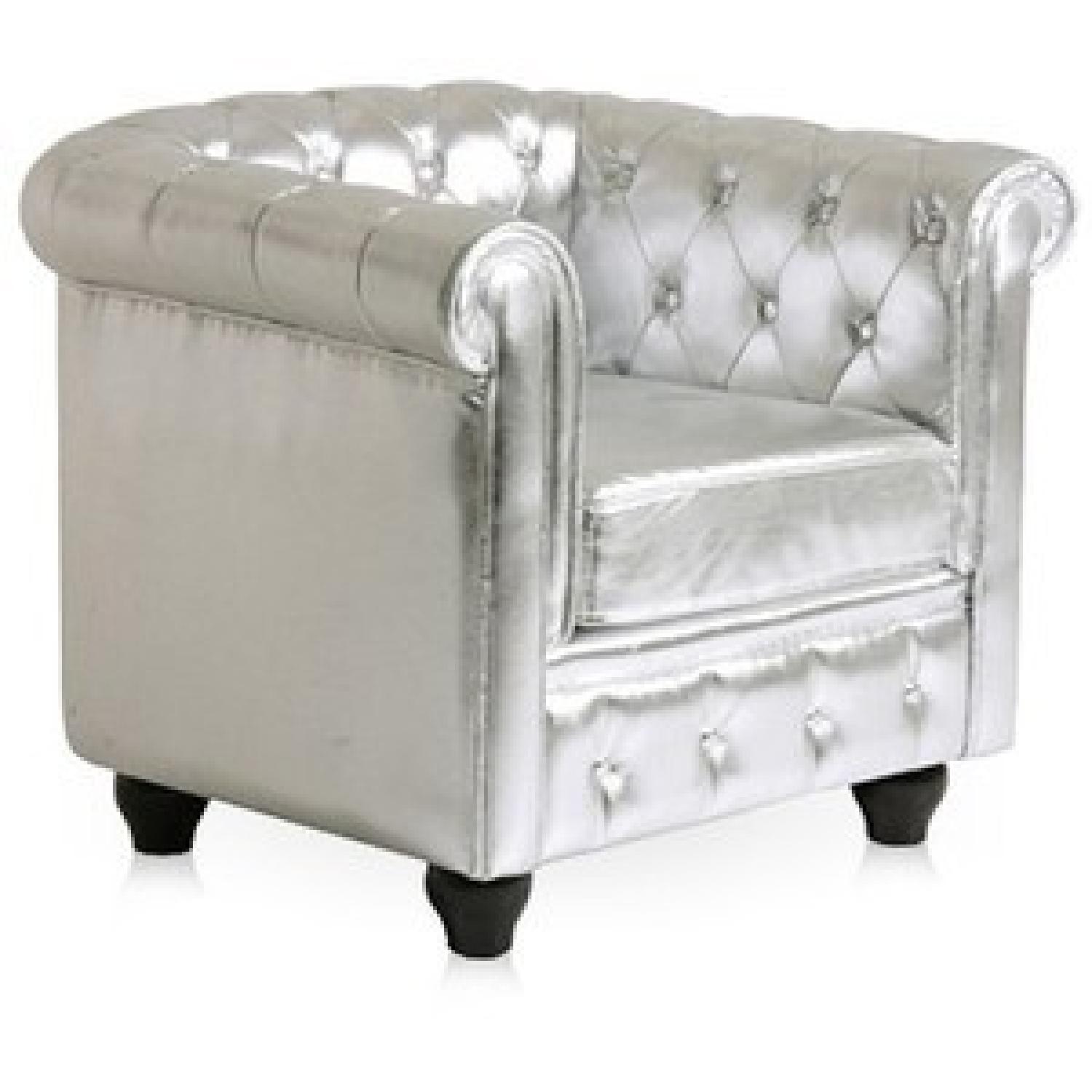Modani Chesterfield Silver Armchair - image-2