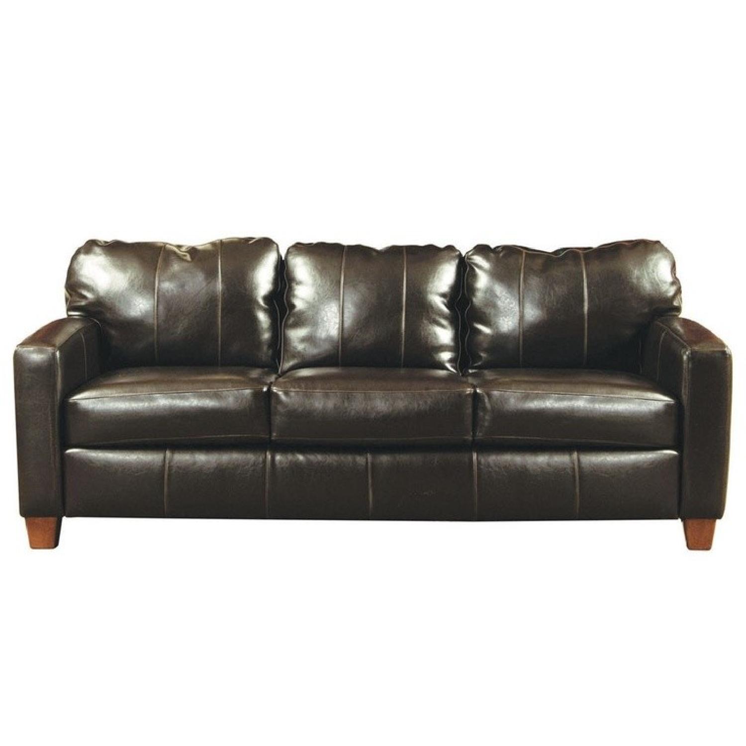 Jennifer Convertibles Riley Leather Sofa - image-1