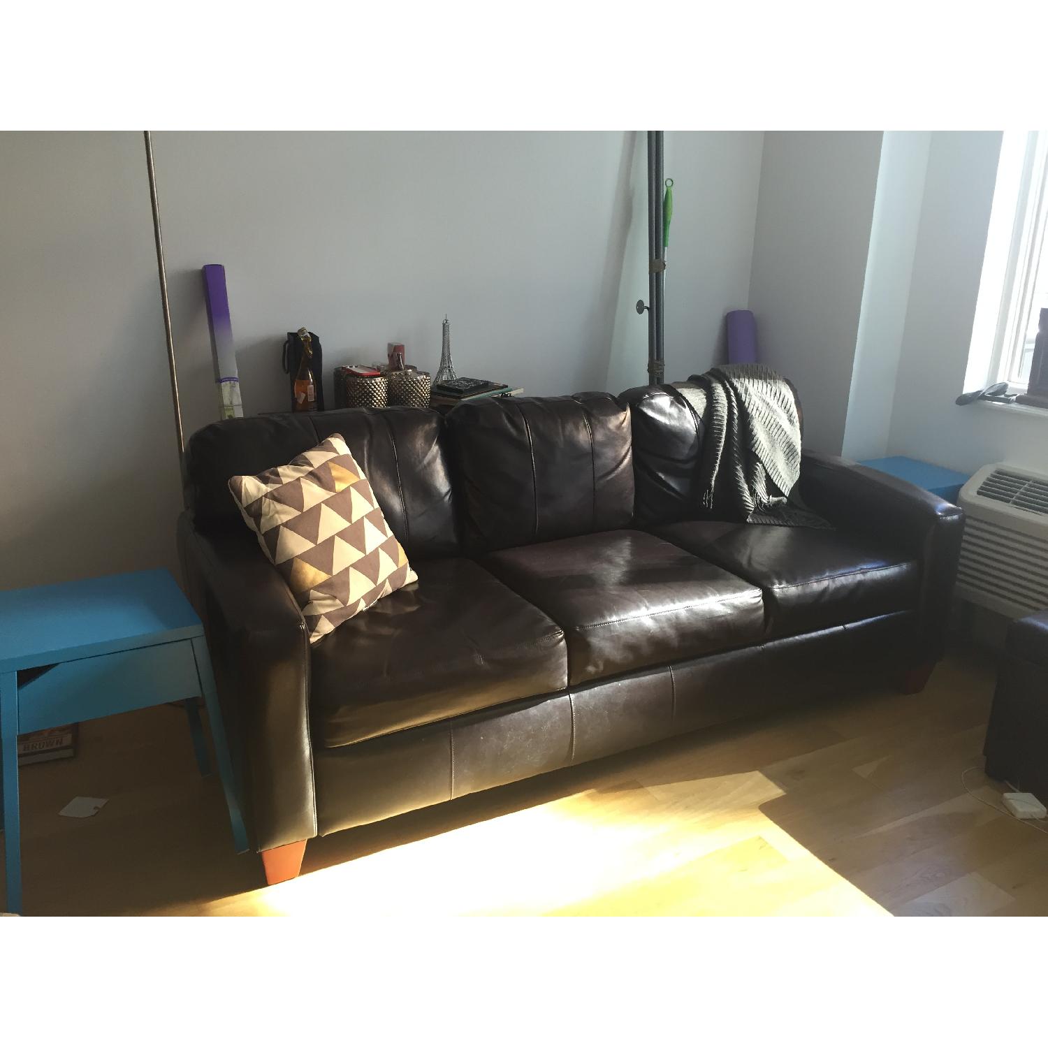 Jennifer Convertibles Riley Leather Sofa - image-2