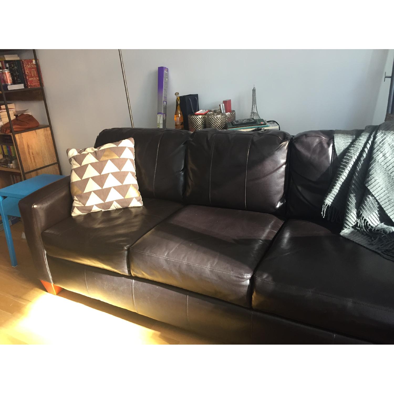 Jennifer Convertibles Riley Leather Sofa - image-3