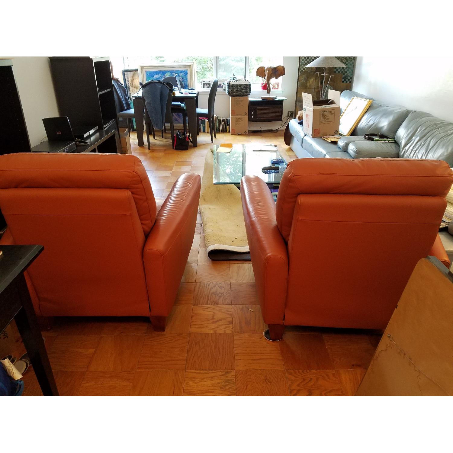 Burnt Orange Leather Recliner Chairs - image-3