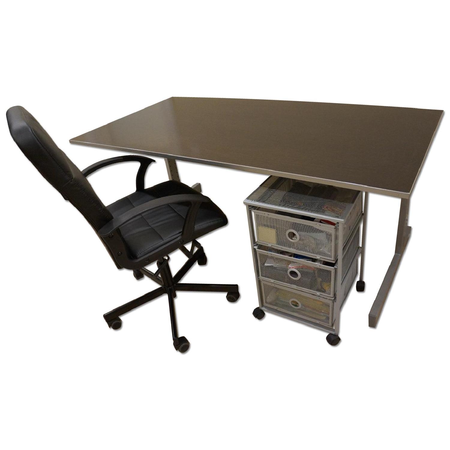 Staples Adjustable Office Desk File Bin Ikea Chair Aptdeco